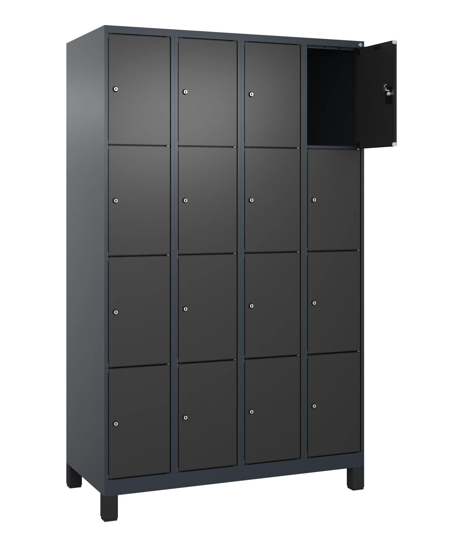 C+P Schlie�fachschrank Evolo PLUS, F��e, 16 F�cher, 1950x1200x500mm