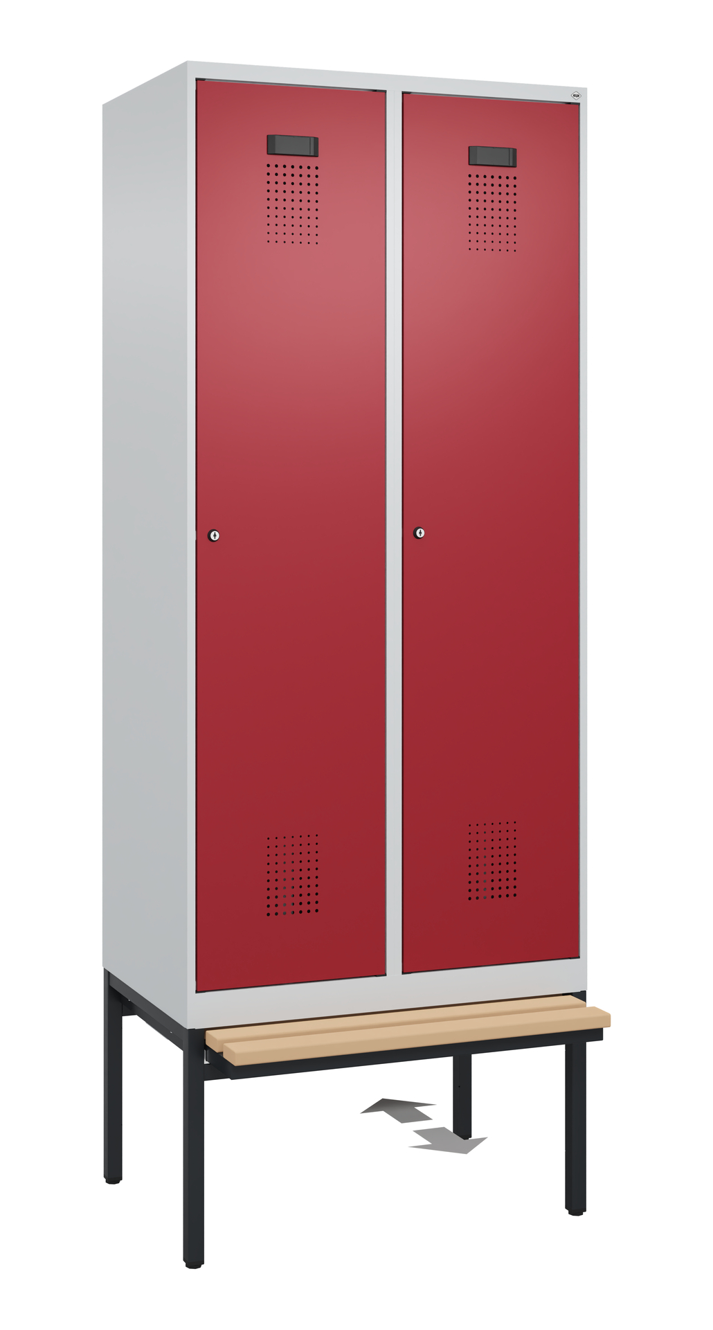 C+P Spind Evolo PLUS, Bank, 2 Abteile, 2120x800x815mm