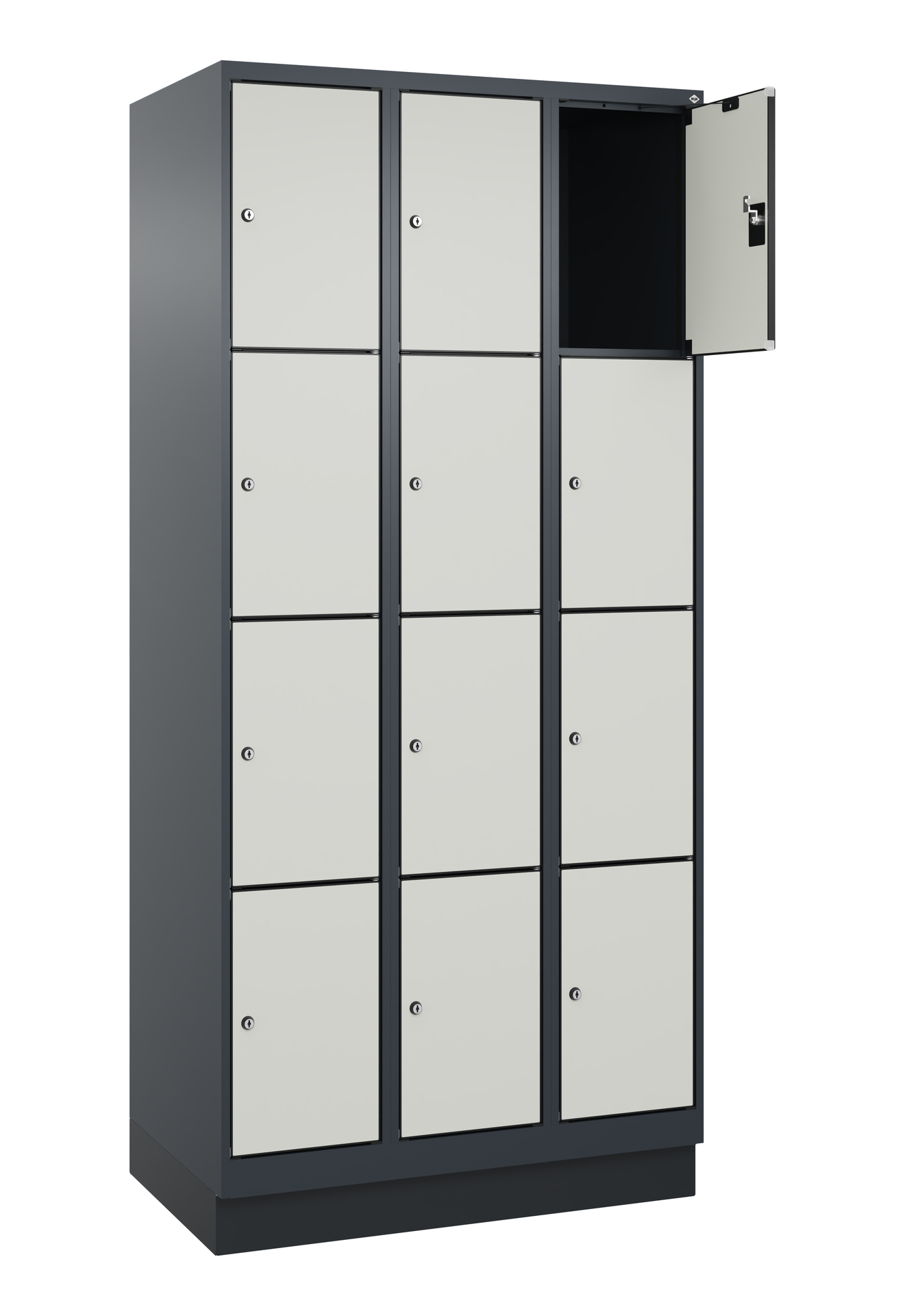 C+P Schlie�fachschrank Evolo PLUS, Sockel, 12 F�cher, 1950x900x500mm