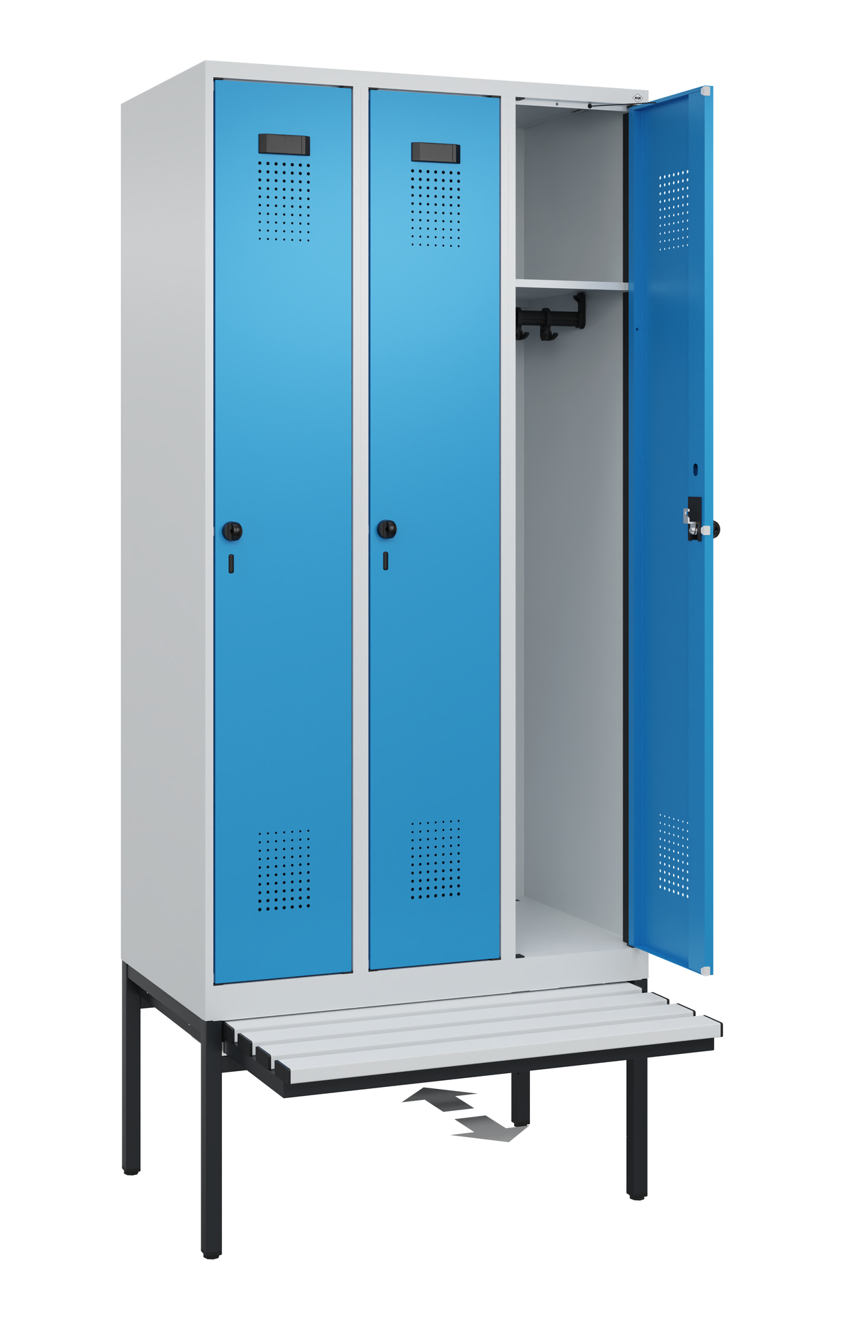 C+P Spind Evolo PLUS, Bank, 3 Abteile, 2120x900x815mm