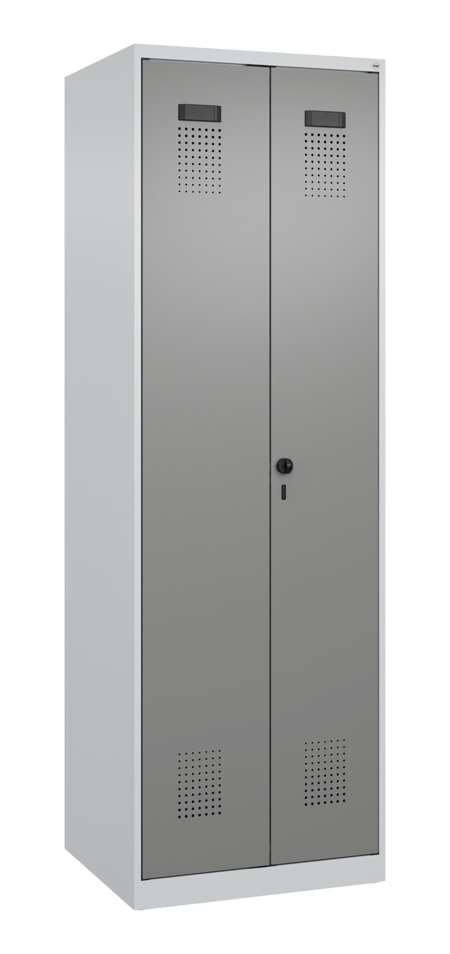 C+P Schwarz-Weiß-Spind Evolo PLUS, 2 Abteile, 1850