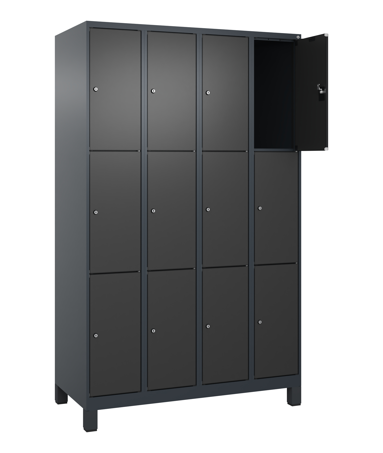 C+P Schlie�fachschrank Evolo PLUS, F��e, 12 F�cher, 1950x1200x500mm