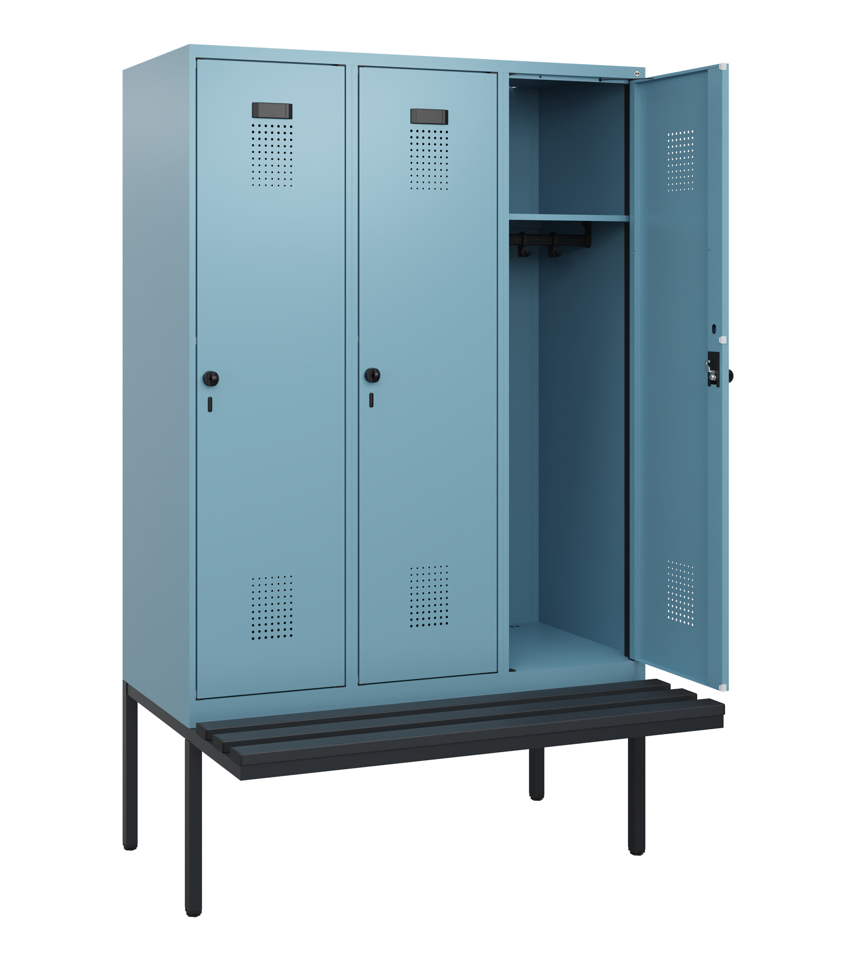 C+P Spind Evolo PLUS, Bank, 3 Abteile, 1950x1200x8