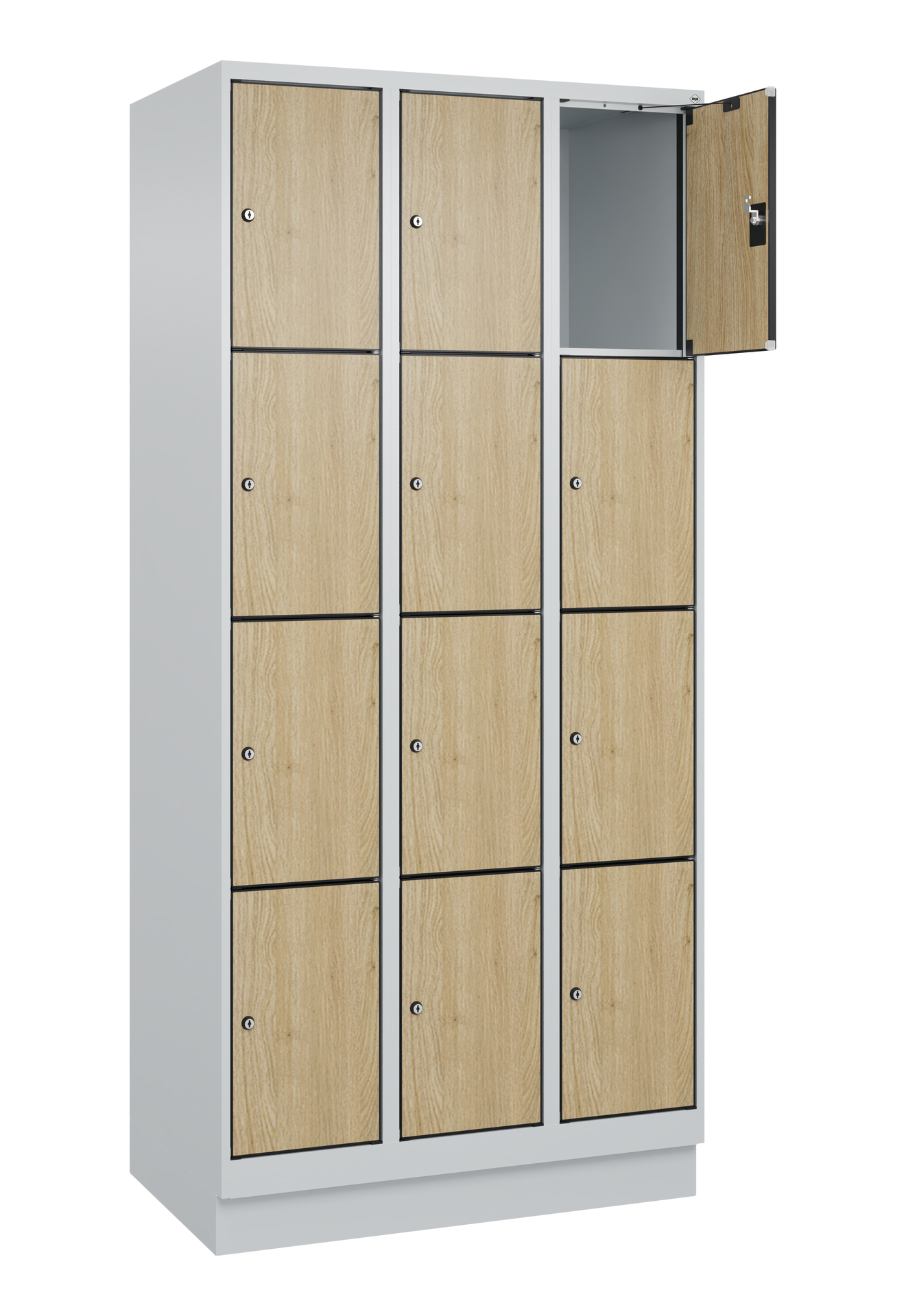 C+P Schlie�fachschrank Evolo PLUS, Sockel, 12 F�cher, 1950x900x500mm