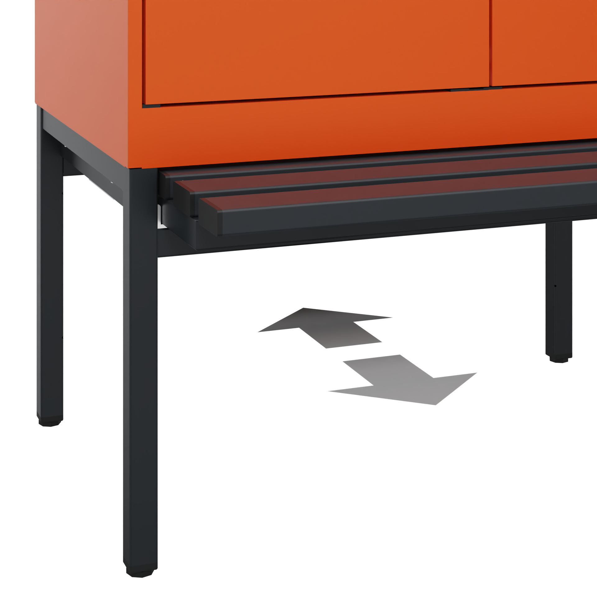 C+P Schwarz-Weiß-Spind Evolo PLUS, Bank, 2 Abteile, 2120x800x815mm