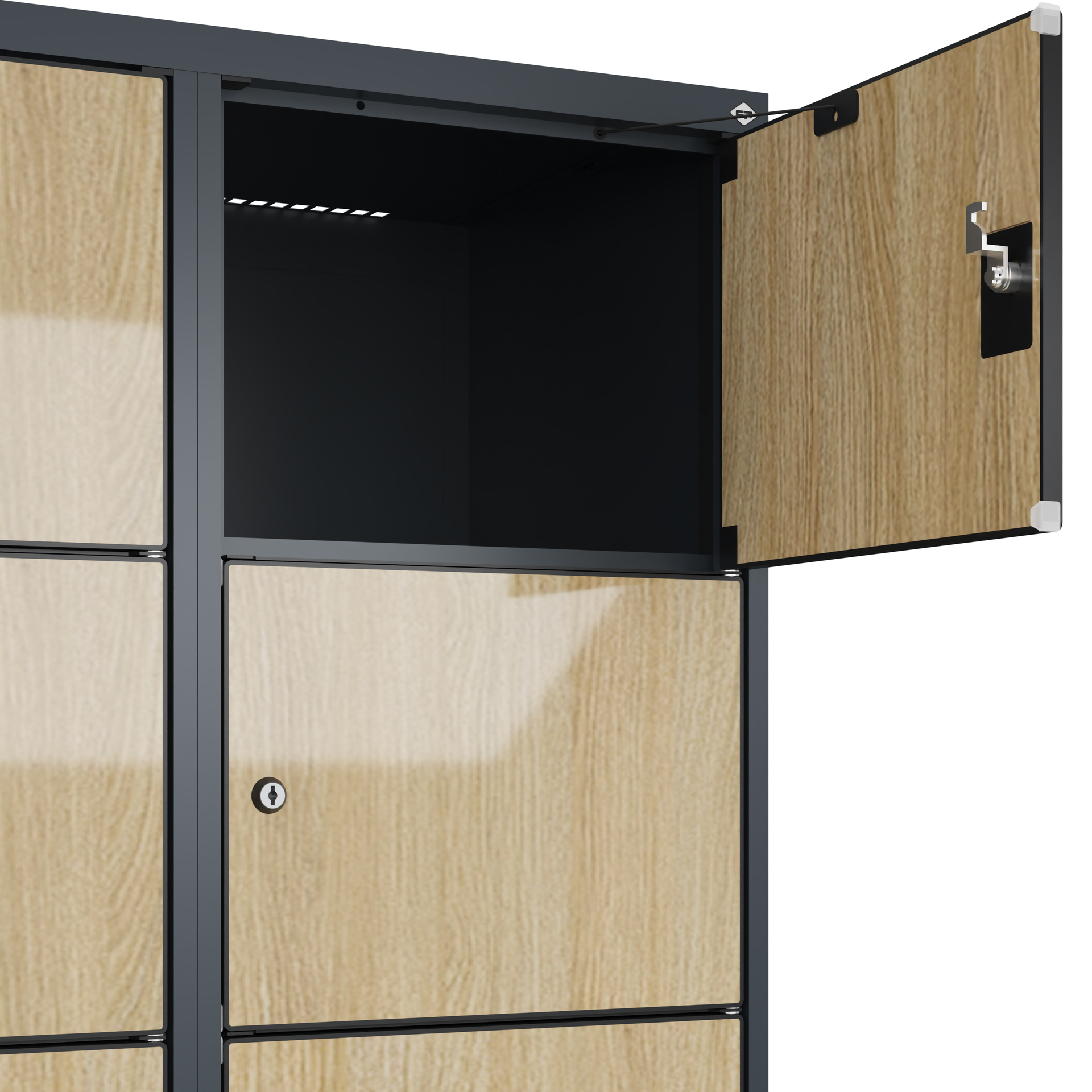 C+P Schlie�fachschrank Evolo PLUS, Sockel, 18 F�cher, 1950x1200x500mm