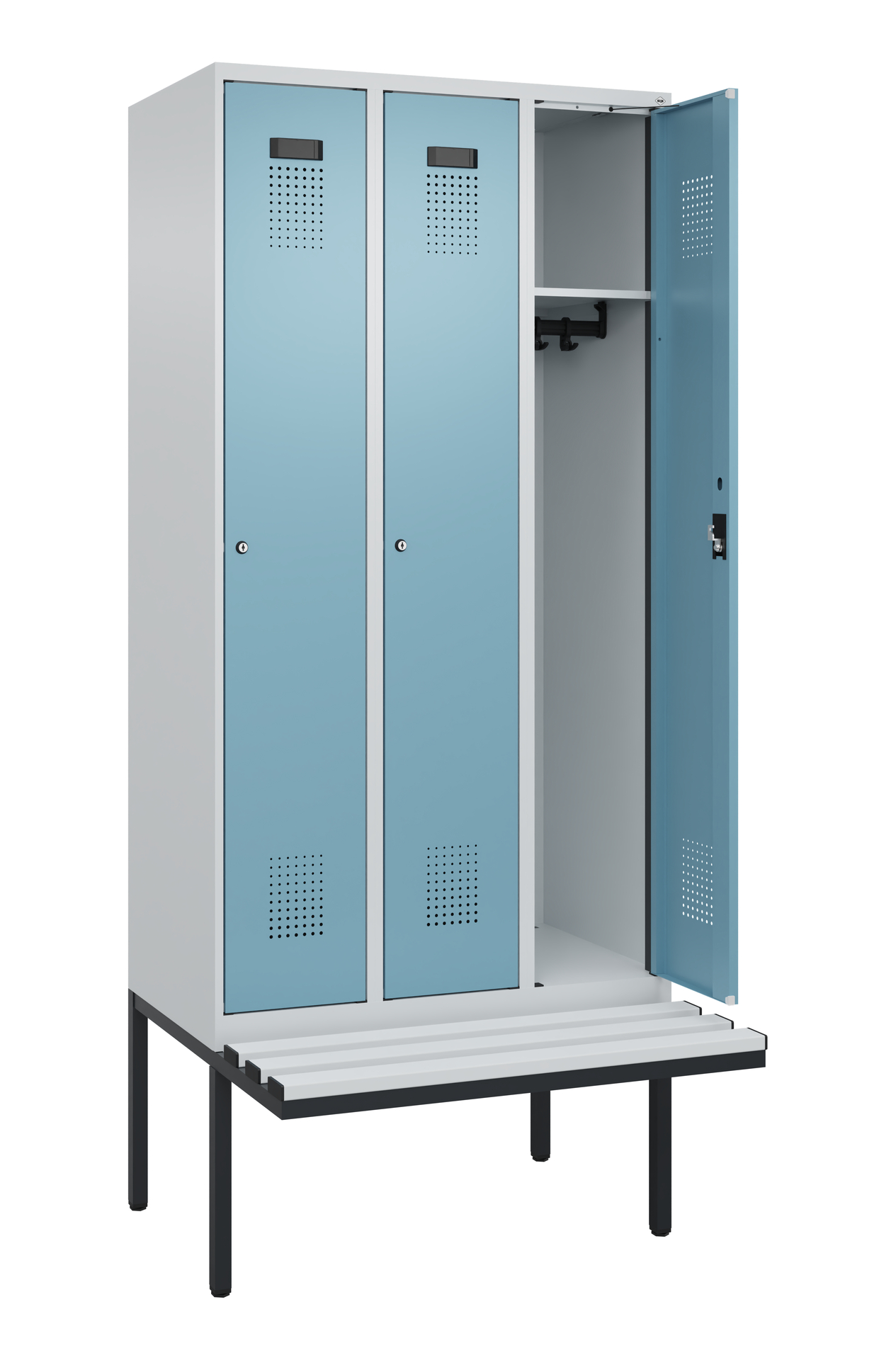 C+P Spind Evolo PLUS, Bank, 3 Abteile, 2120x900x81