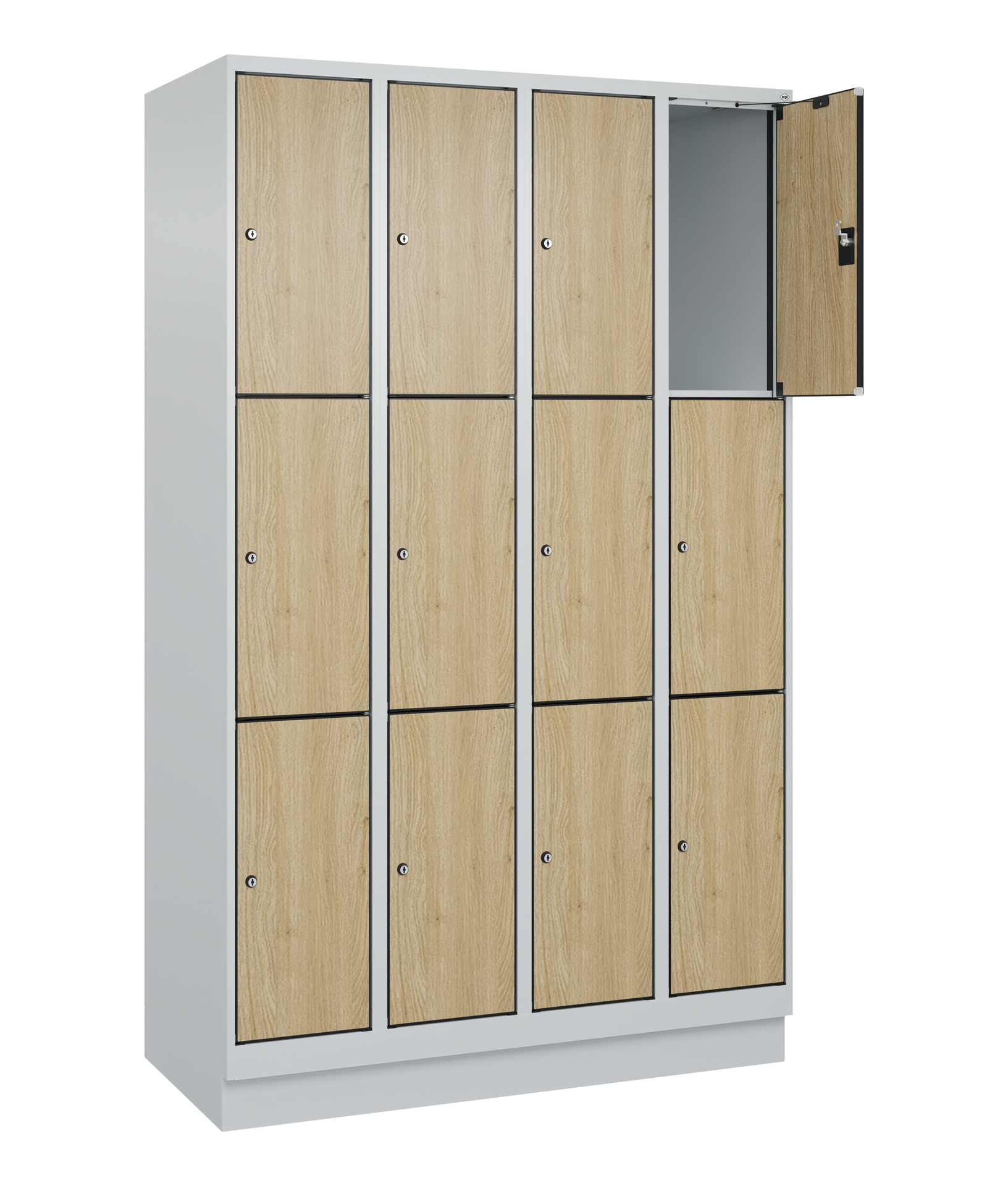 C+P Schlie�fachschrank Evolo PLUS, Sockel, 12 F�cher, 1950x1200x500mm