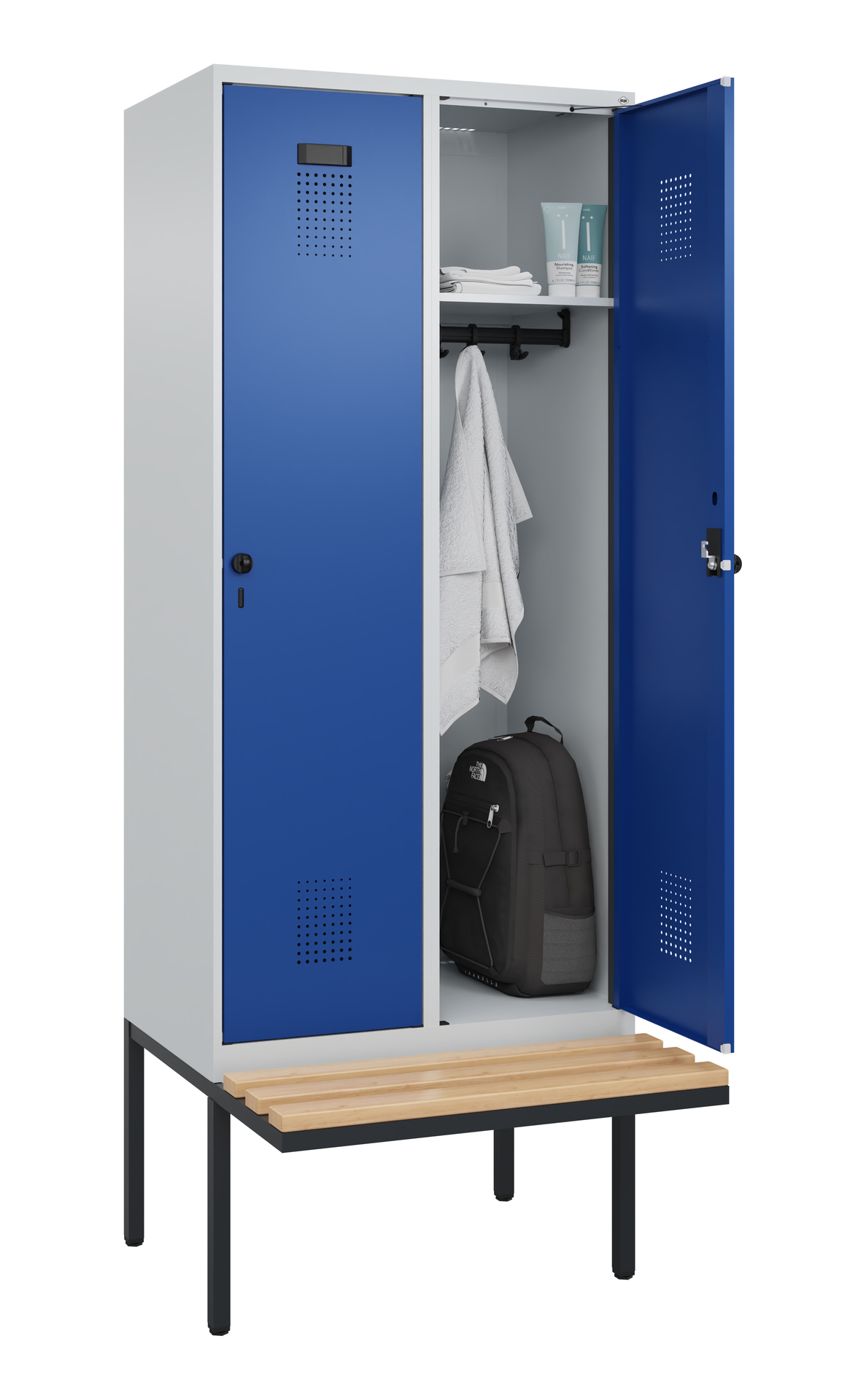 C+P Spind Evolo PLUS, Bank, 2 Abteile, 2120x800x81
