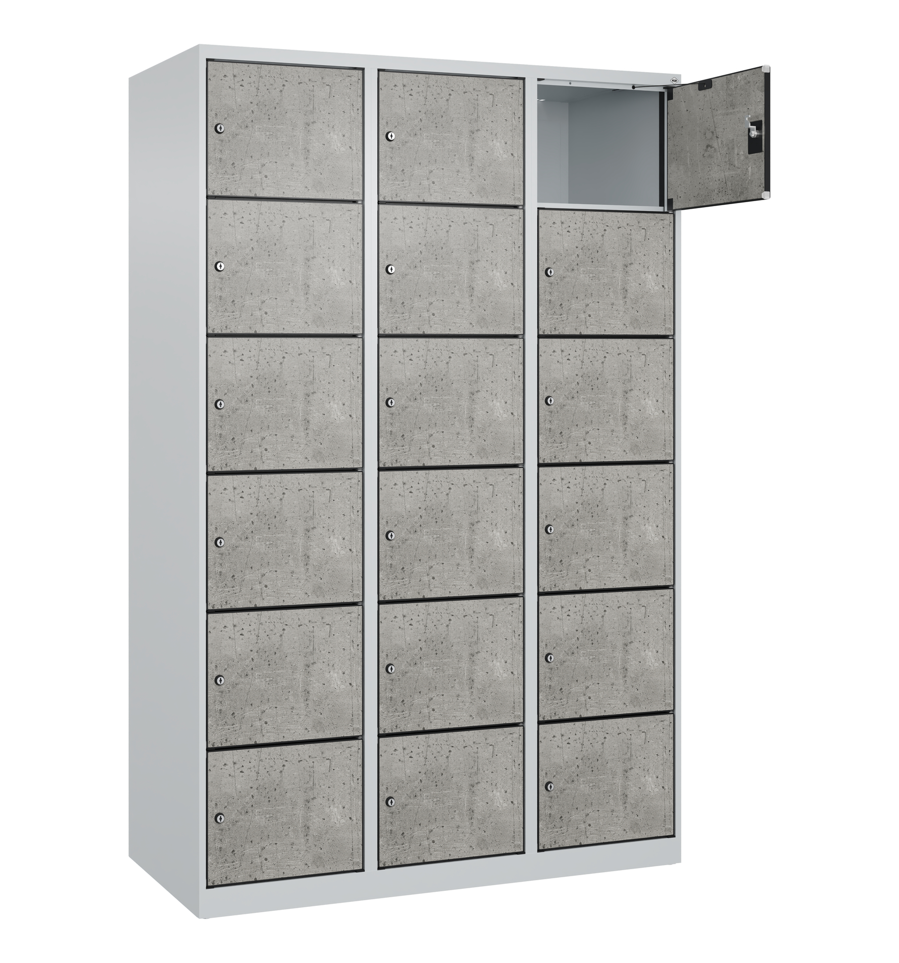 C+P Schlie�fachschrank Evolo PLUS, 18 F�cher, 1850x1200x500mm