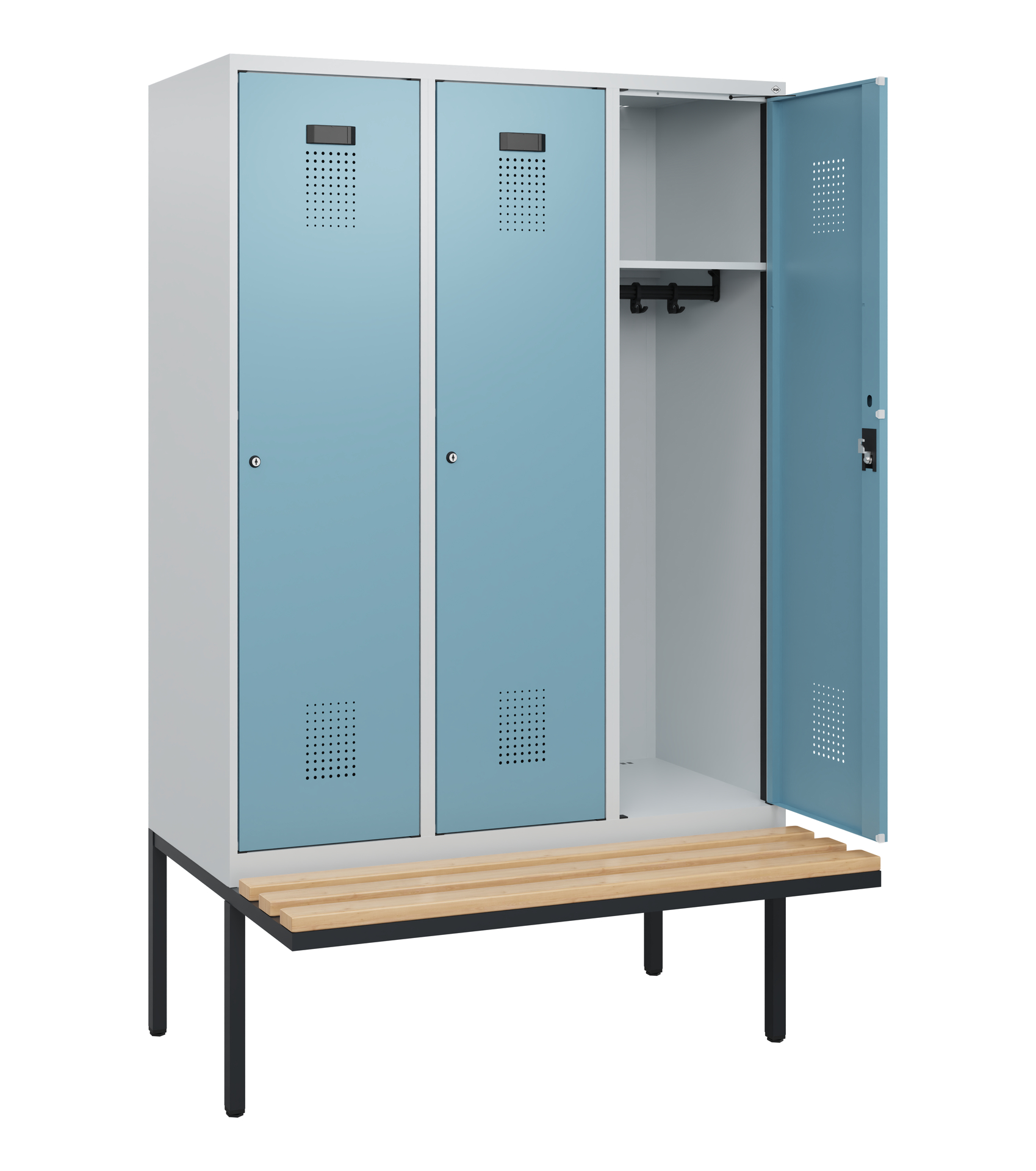 C+P Spind Evolo PLUS, Bank, 3 Abteile, 1950x1200x8