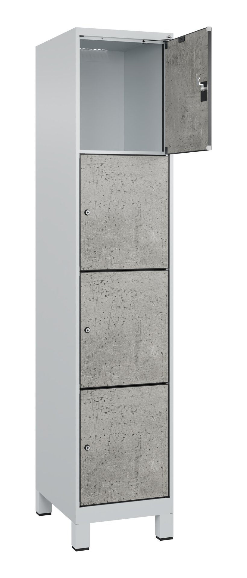 C+P Schlie�fachschrank Evolo PLUS, F��e, 4 F�cher, 1950x400x500mm