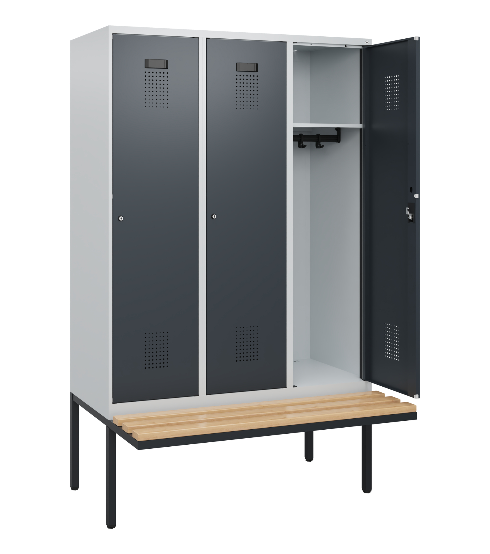 C+P Spind Evolo PLUS, Bank, 3 Abteile, 1950x1200x8