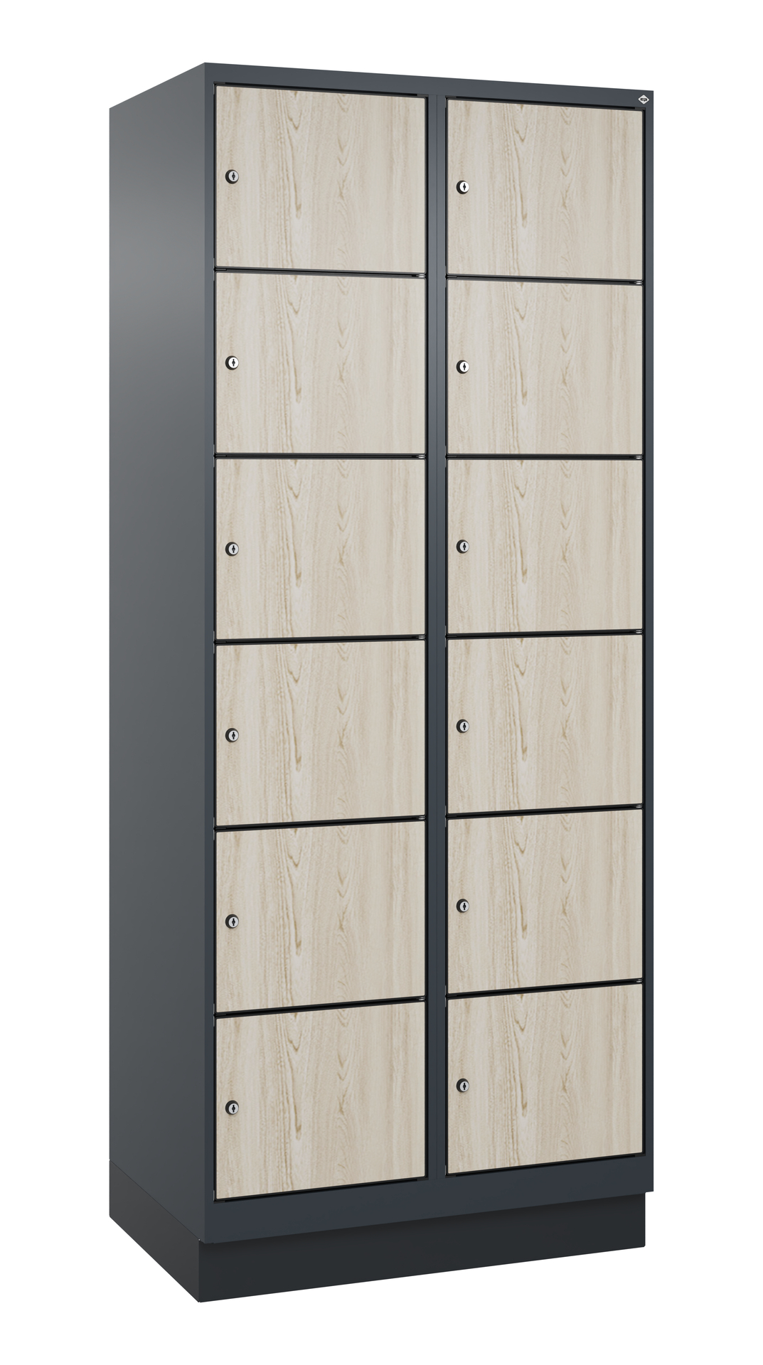 C+P Schlie�fachschrank Evolo PLUS, Sockel, 12 F�cher, 1950x800x500mm