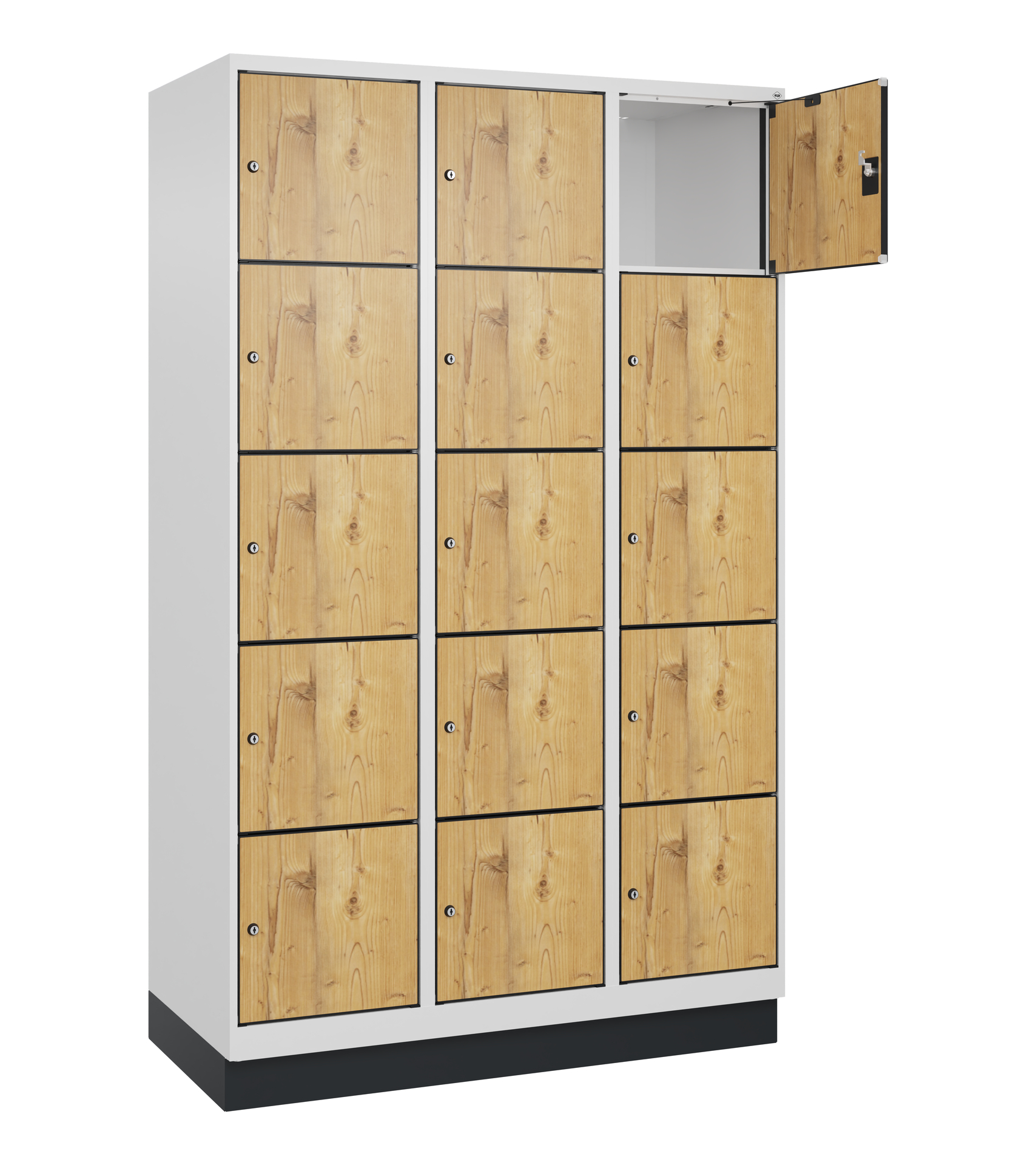 C+P Schlie�fachschrank Evolo PLUS, Sockel, 15 F�cher, 1950x1200x500mm