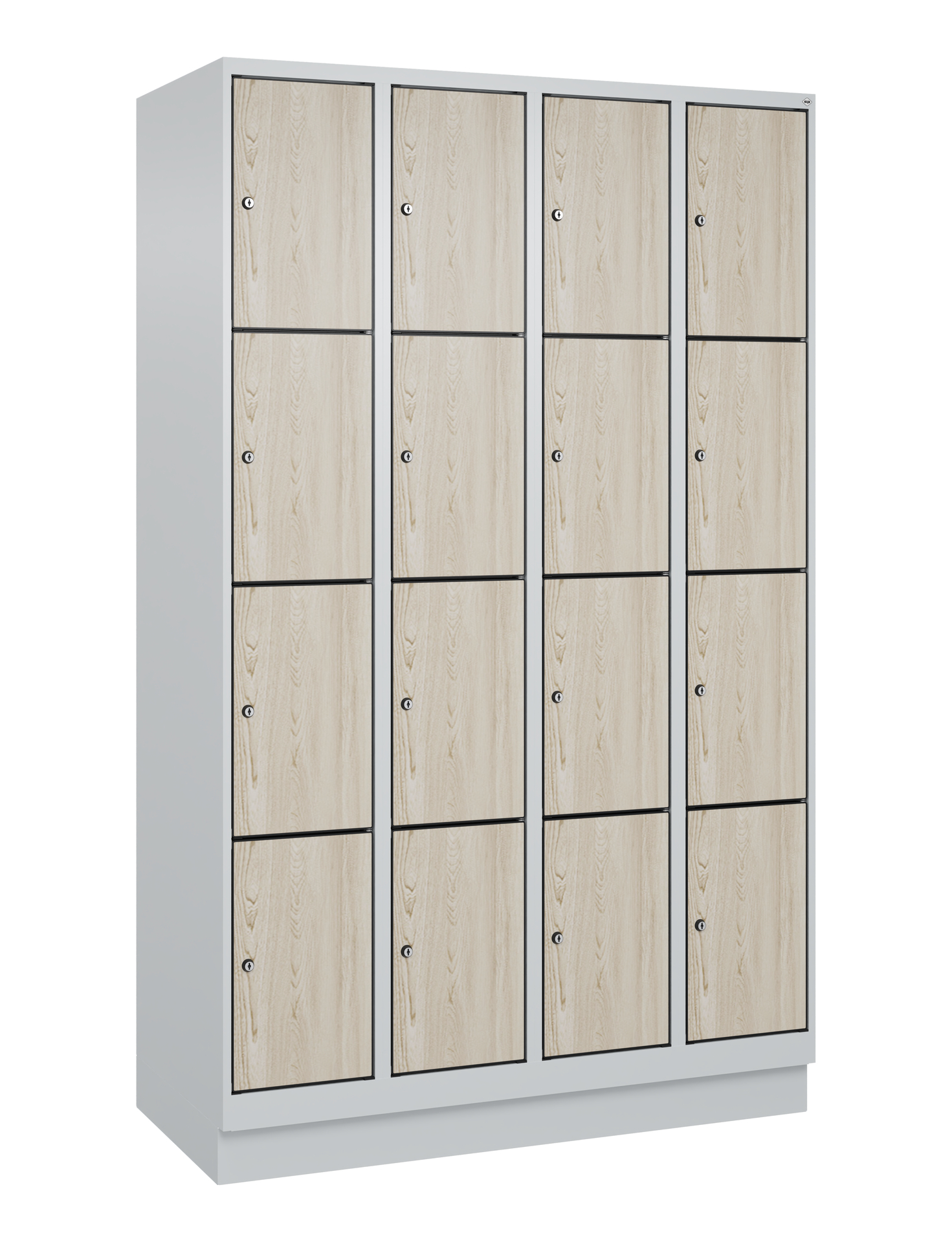 C+P Schlie�fachschrank Evolo PLUS, Sockel, 16 F�cher, 1950x1200x500mm