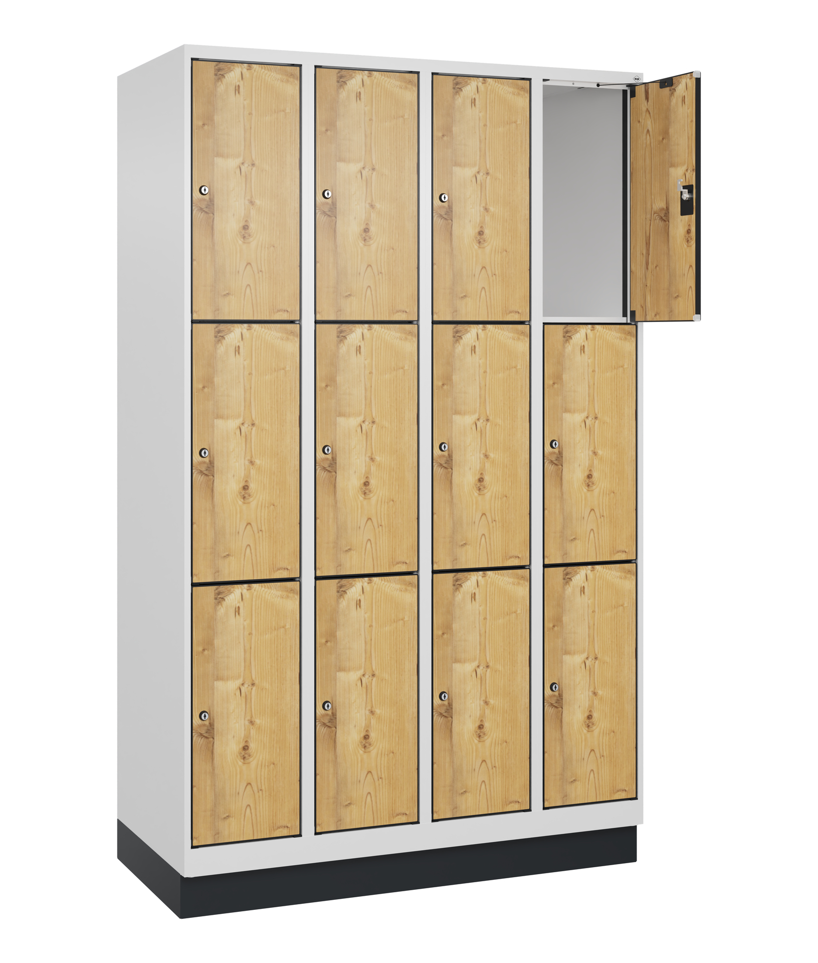 C+P Schlie�fachschrank Evolo PLUS, Sockel, 12 F�cher, 1950x1200x500mm