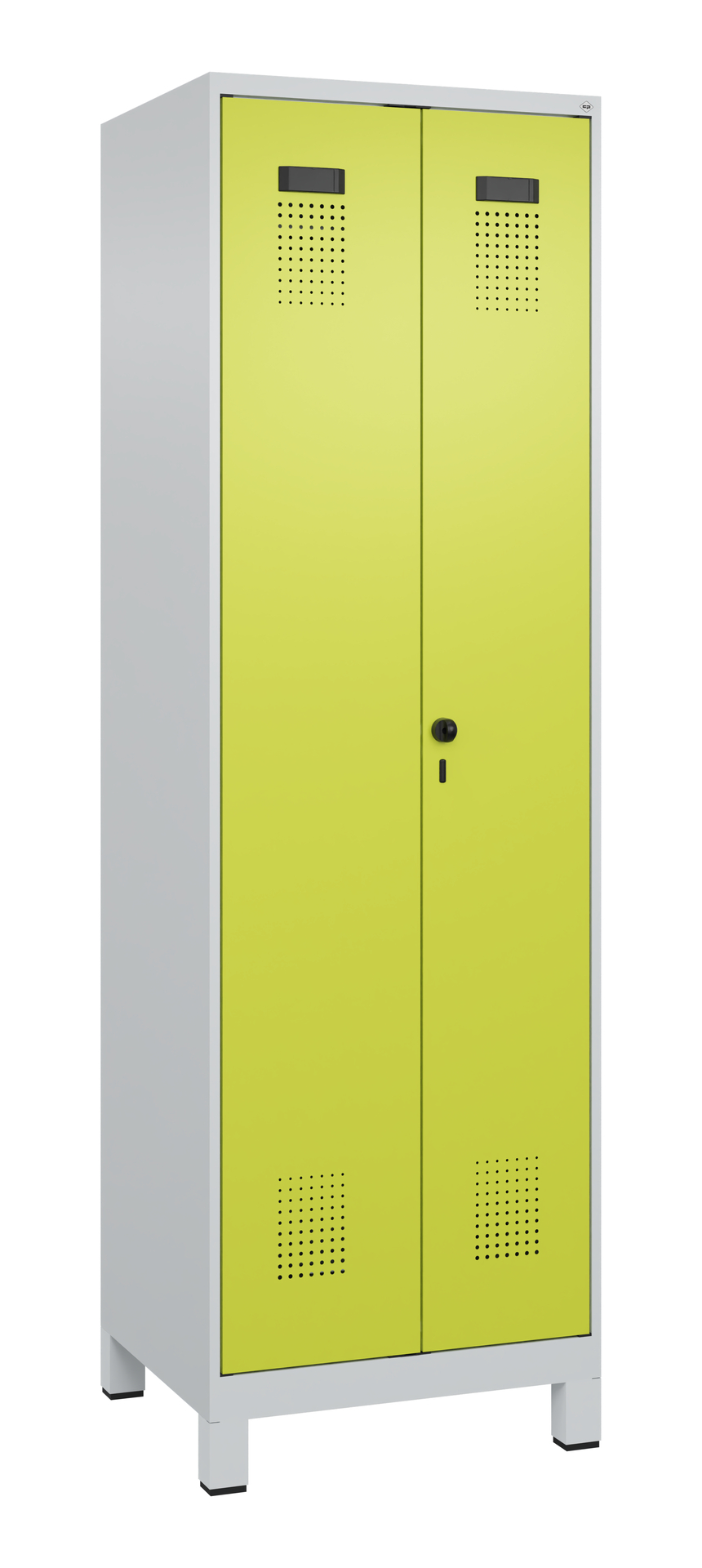 C+P Putzmittel-Spind Evolo PLUS, mit Füssen, 2 Abt