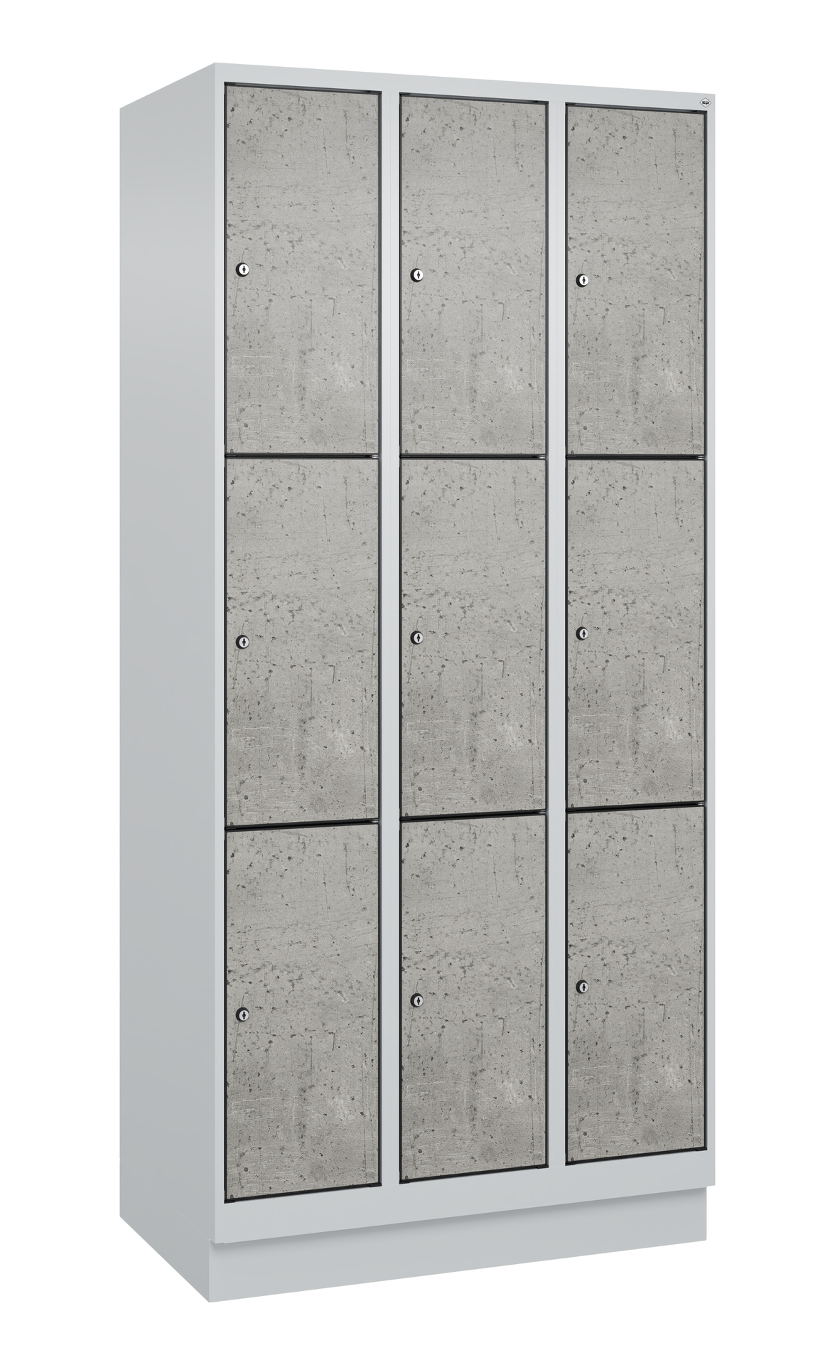 C+P Schlie�fachschrank Evolo PLUS, Sockel, 9 F�cher, 1950x900x500mm