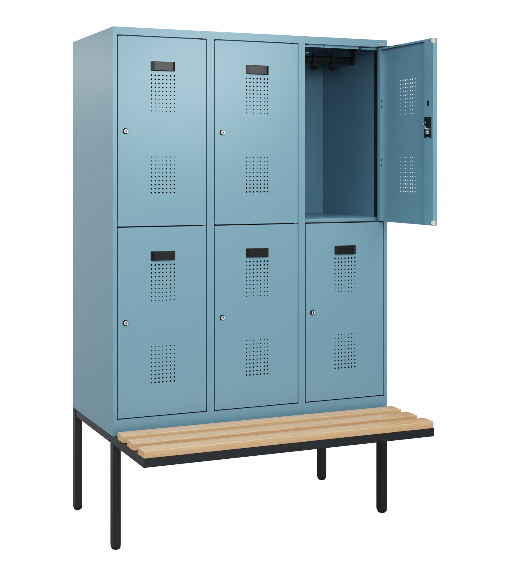 C+P Doppelstock-Spind Evolo PLUS, Bank, 6 Fächer, 