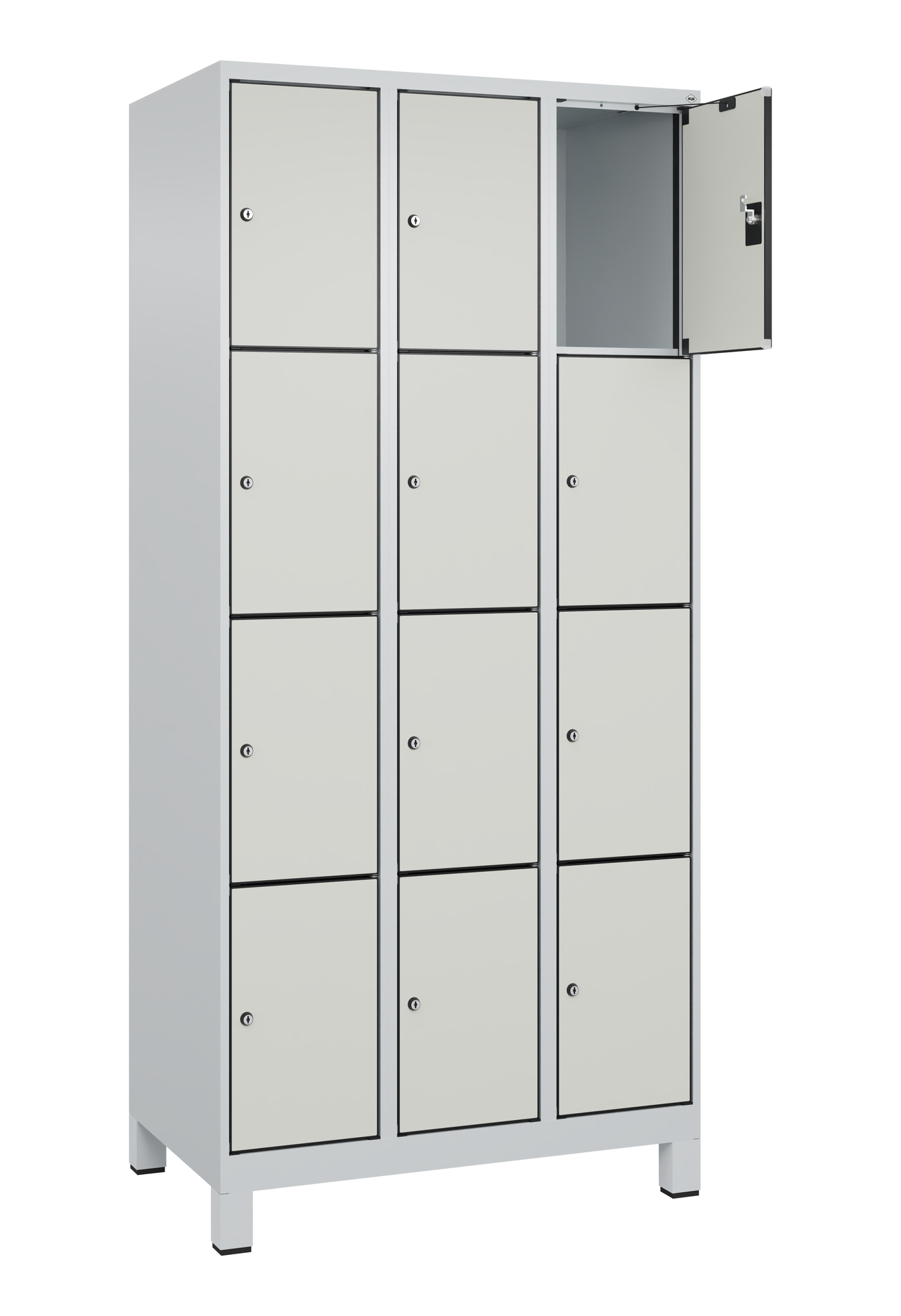 C+P Schlie�fachschrank Evolo PLUS, F��e, 12 F�cher, 1950x900x500mm