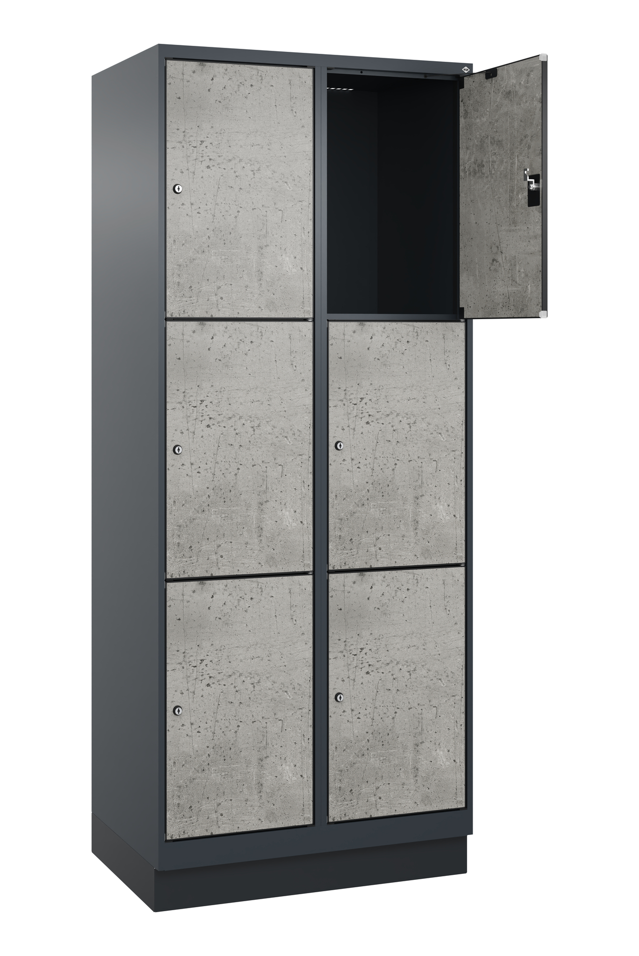 C+P Schlie�fachschrank Evolo PLUS, Sockel, 6 F�cher, 1950x800x500mm