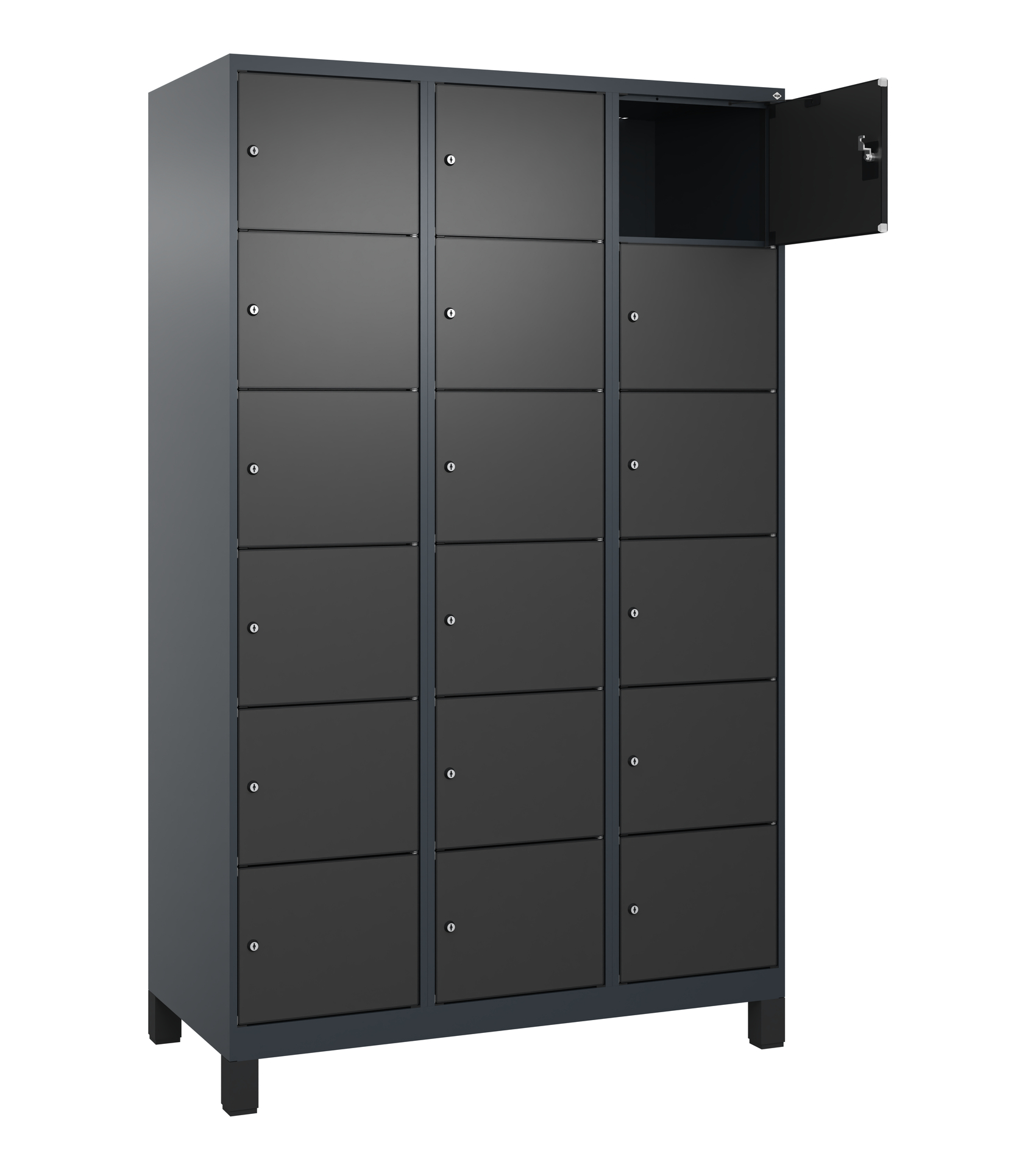 C+P Schlie�fachschrank Evolo PLUS, F��e, 18 F�cher, 1950x1200x500mm