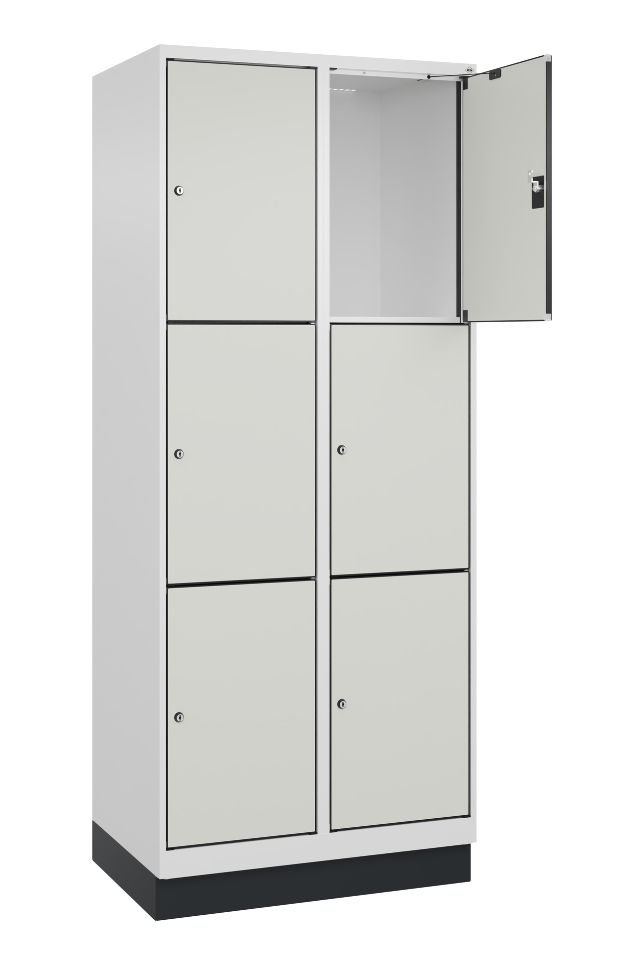 C+P Schlie�fachschrank Evolo PLUS, Sockel, 6 F�cher, 1950x800x500mm