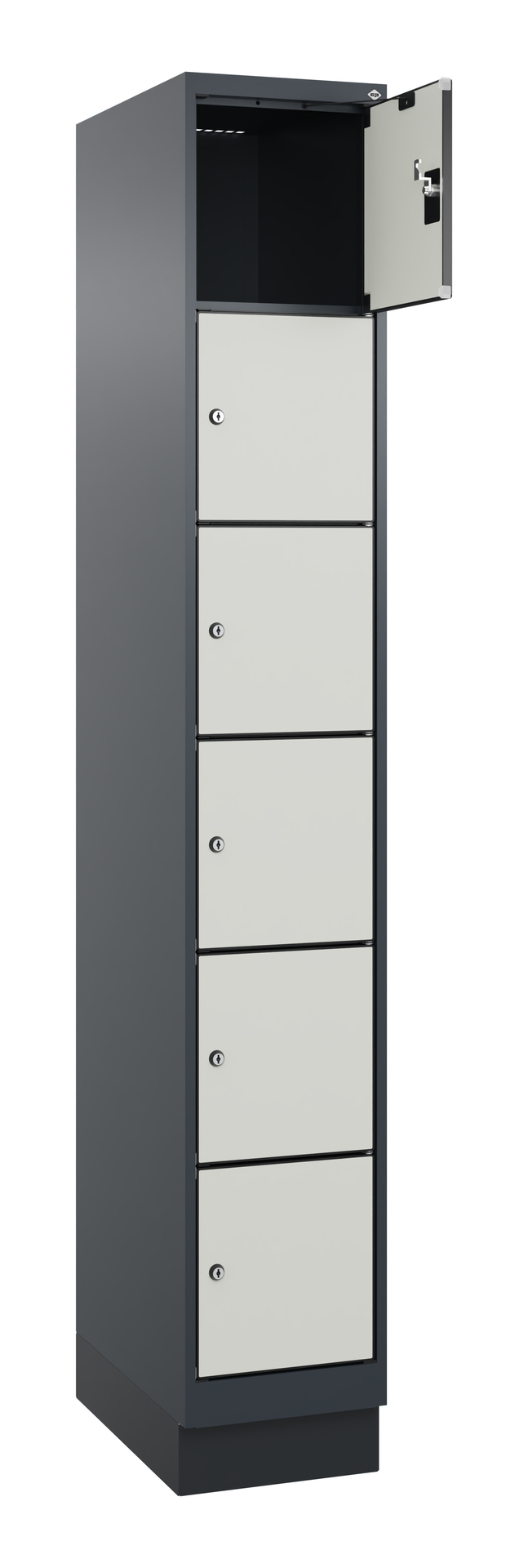 C+P Schlie�fachschrank Evolo PLUS, Sockel, 6 F�cher, 1950x300x500mm