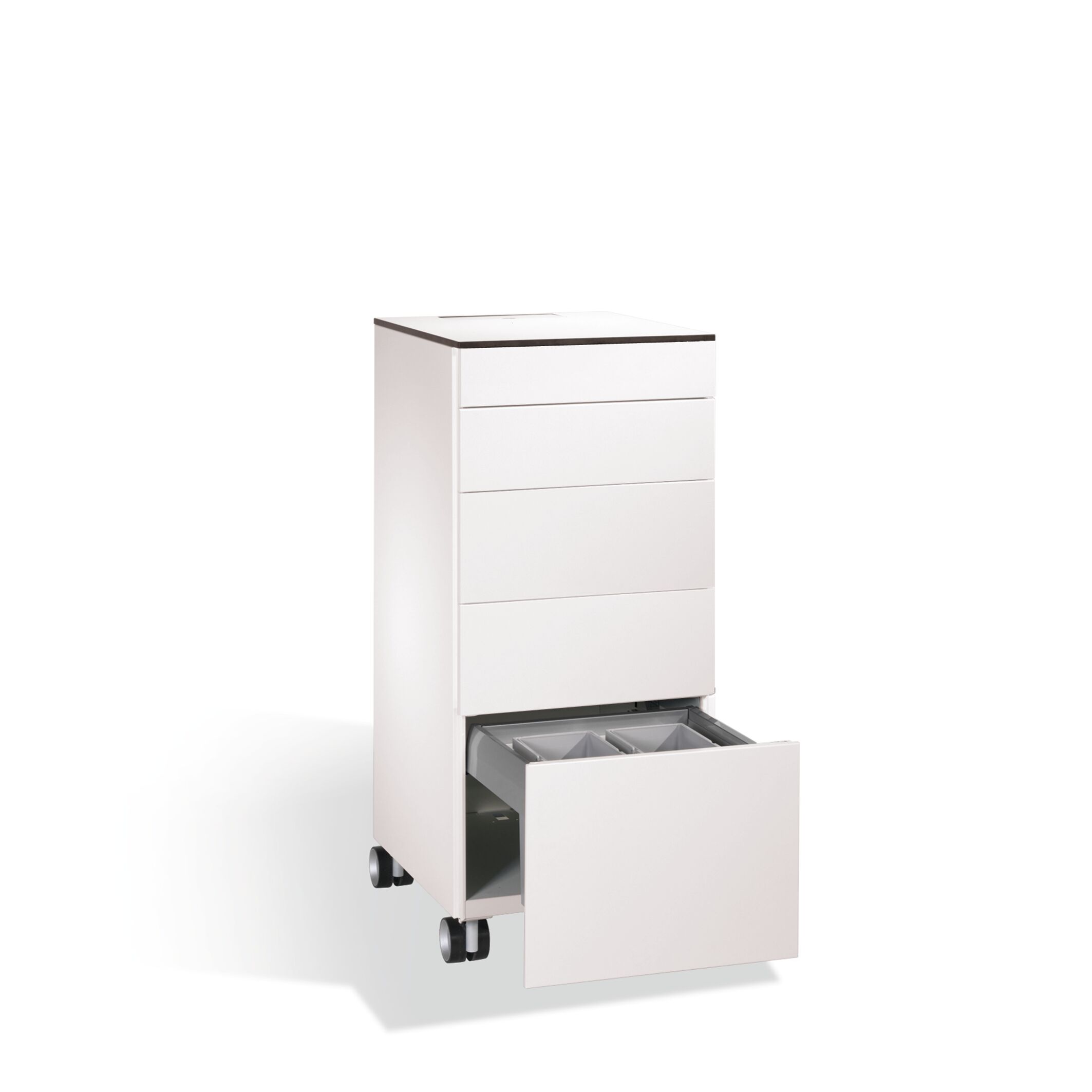C+P Fridge caddy with drawers and trash cans