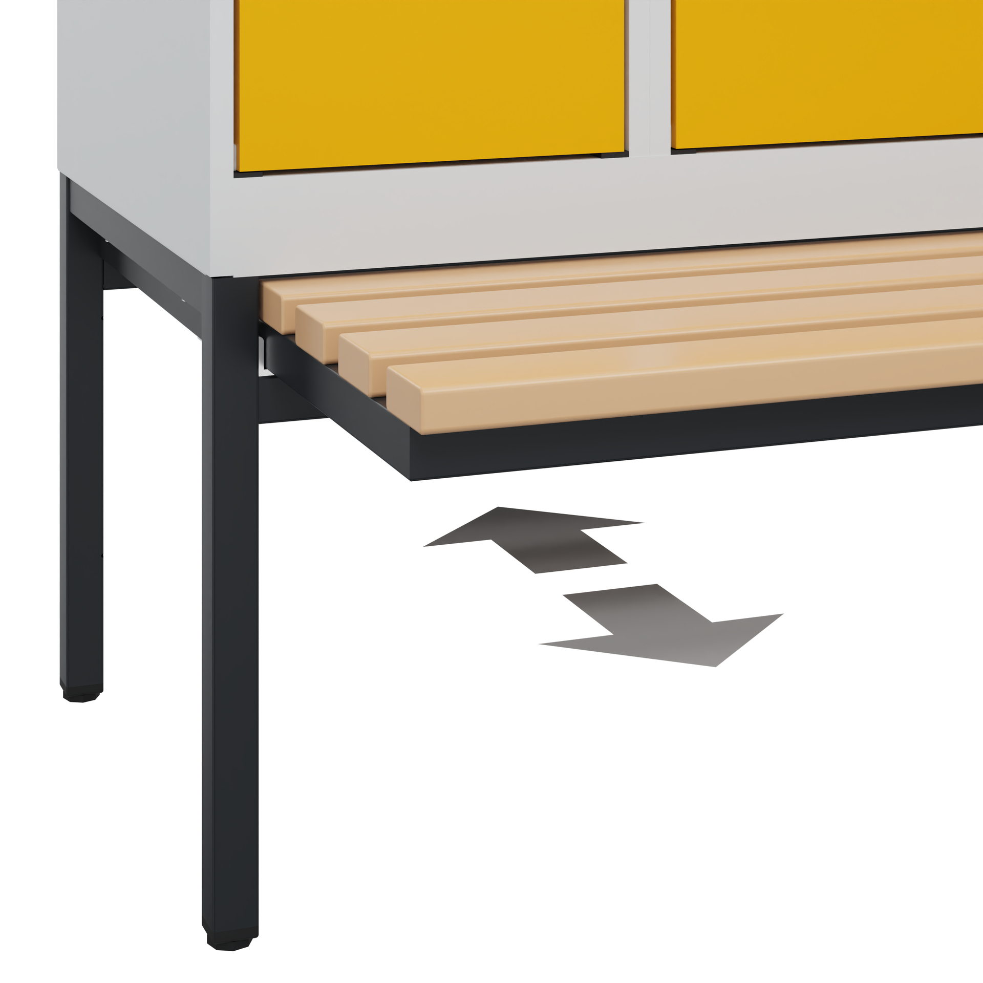 C+P Doppelstöckiger Spind Evolo PLUS, 2 Fächer, 2120x300x815mm