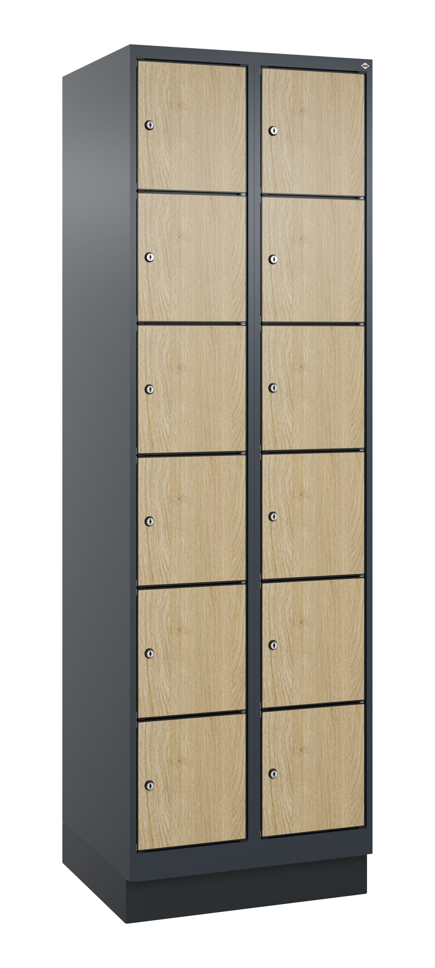 C+P Schlie�fachschrank Evolo PLUS, Sockel, 12 F�cher, 1950x600x500mm