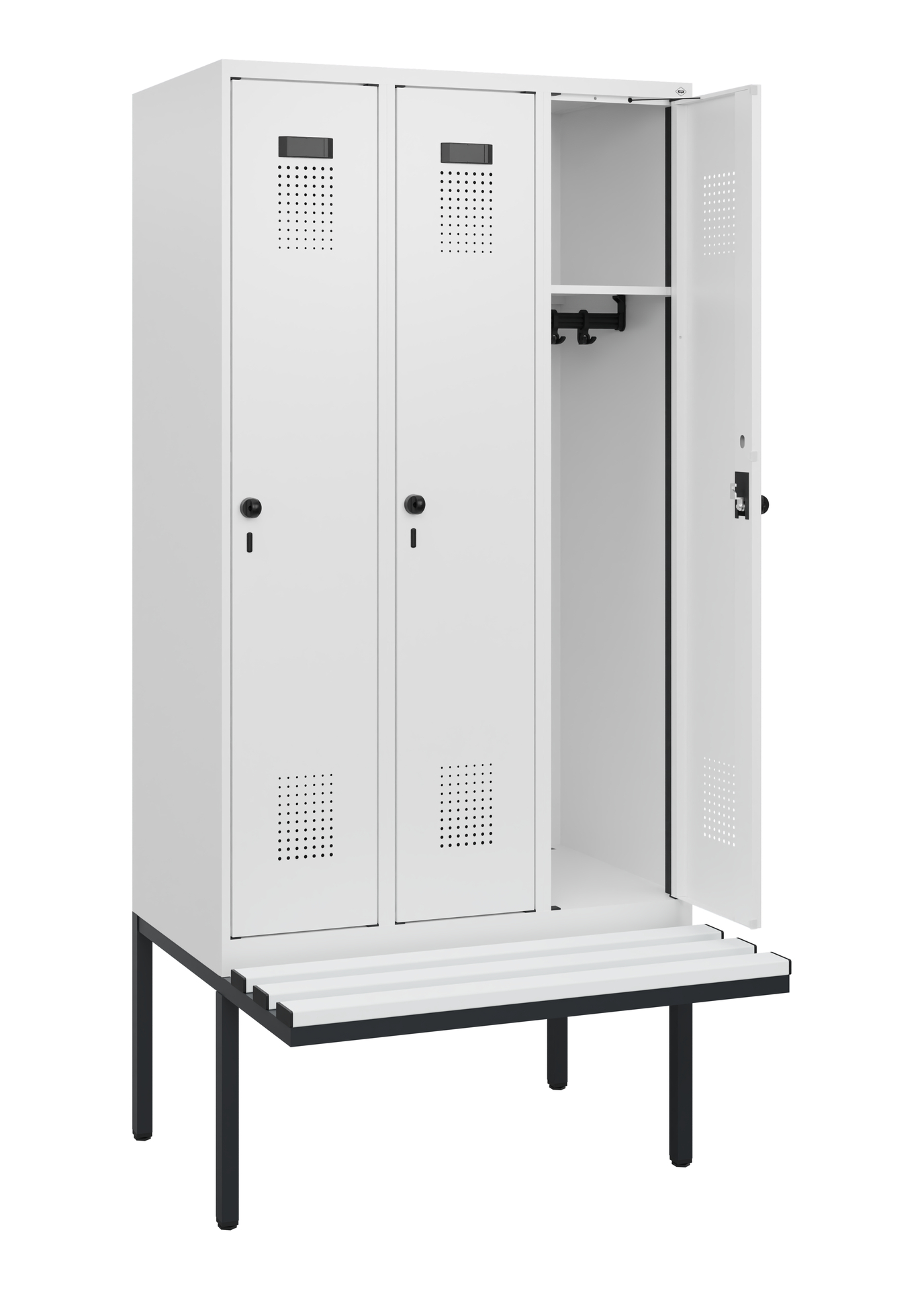 C+P Spind Evolo PLUS, Bank, 3 Abteile, 1950x900x81