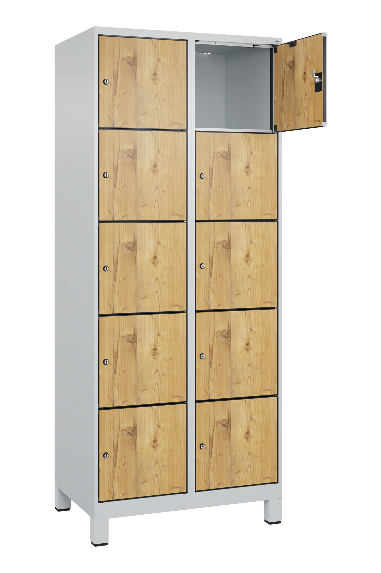 C+P Schlie�fachschrank Evolo PLUS, F��e, 10 F�cher, 1950x800x500mm