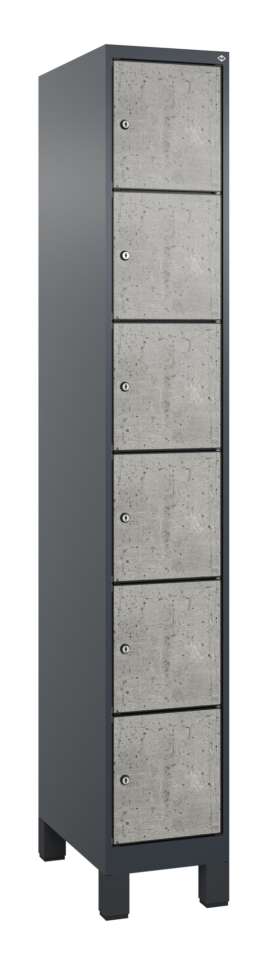C+P Schlie�fachschrank Evolo PLUS, F��e, 6 F�cher, 1950x300x500mm