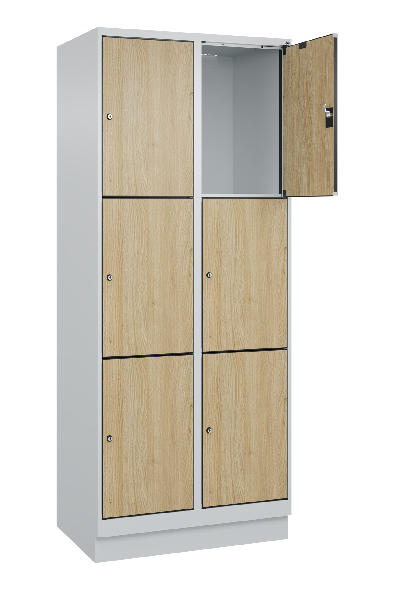 C+P Schlie�fachschrank Evolo PLUS, Sockel, 6 F�cher, 1950x800x500mm