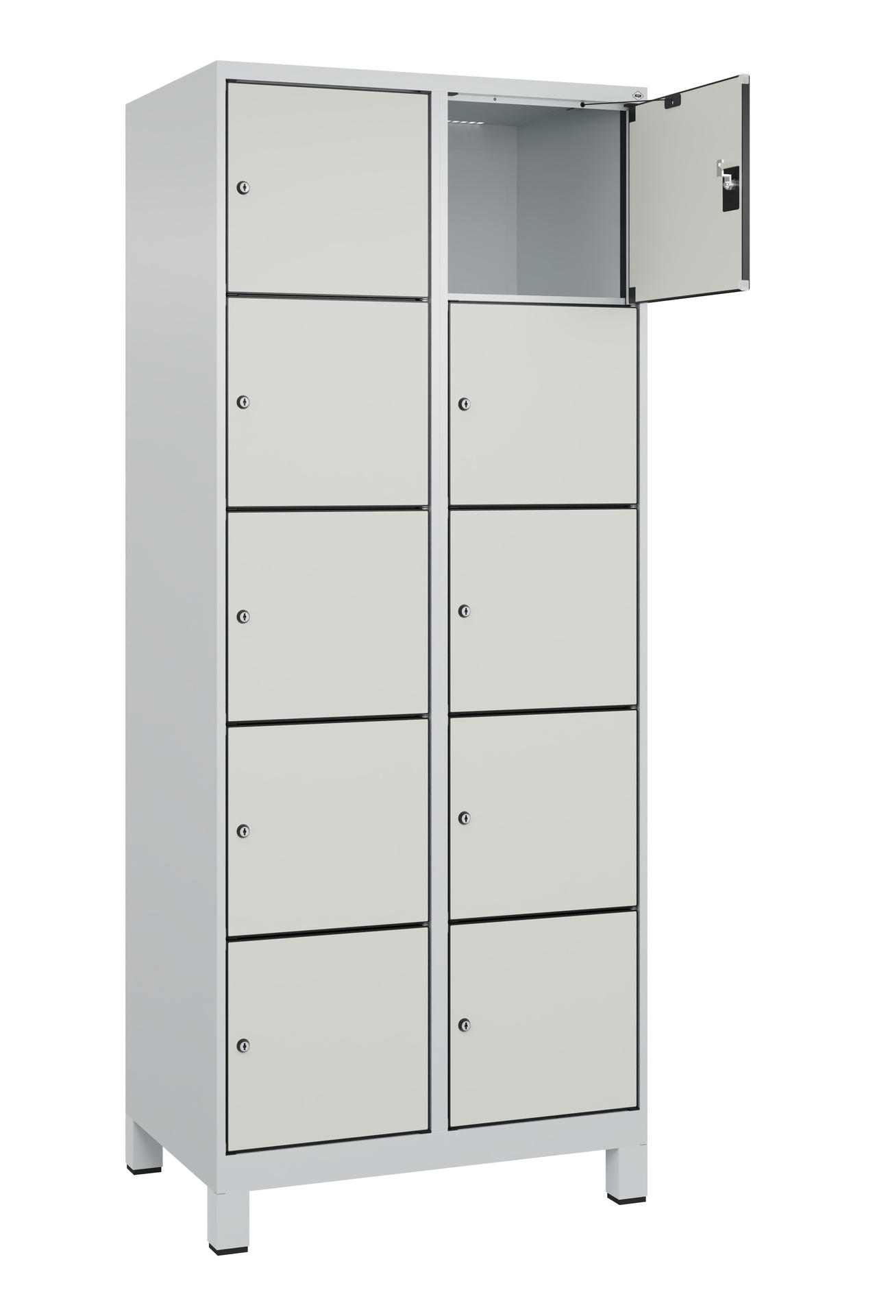 C+P Schlie�fachschrank Evolo PLUS, F��e, 10 F�cher, 1950x800x500mm