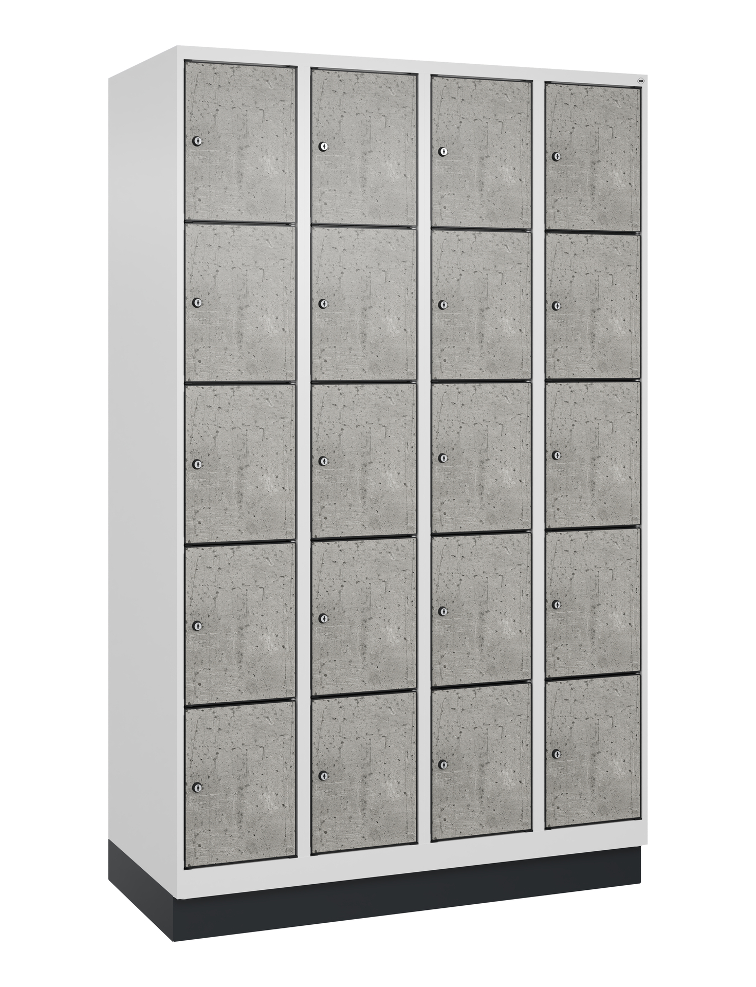 C+P Schlie�fachschrank Evolo PLUS, Sockel, 20 F�cher, 1950x1200x500mm