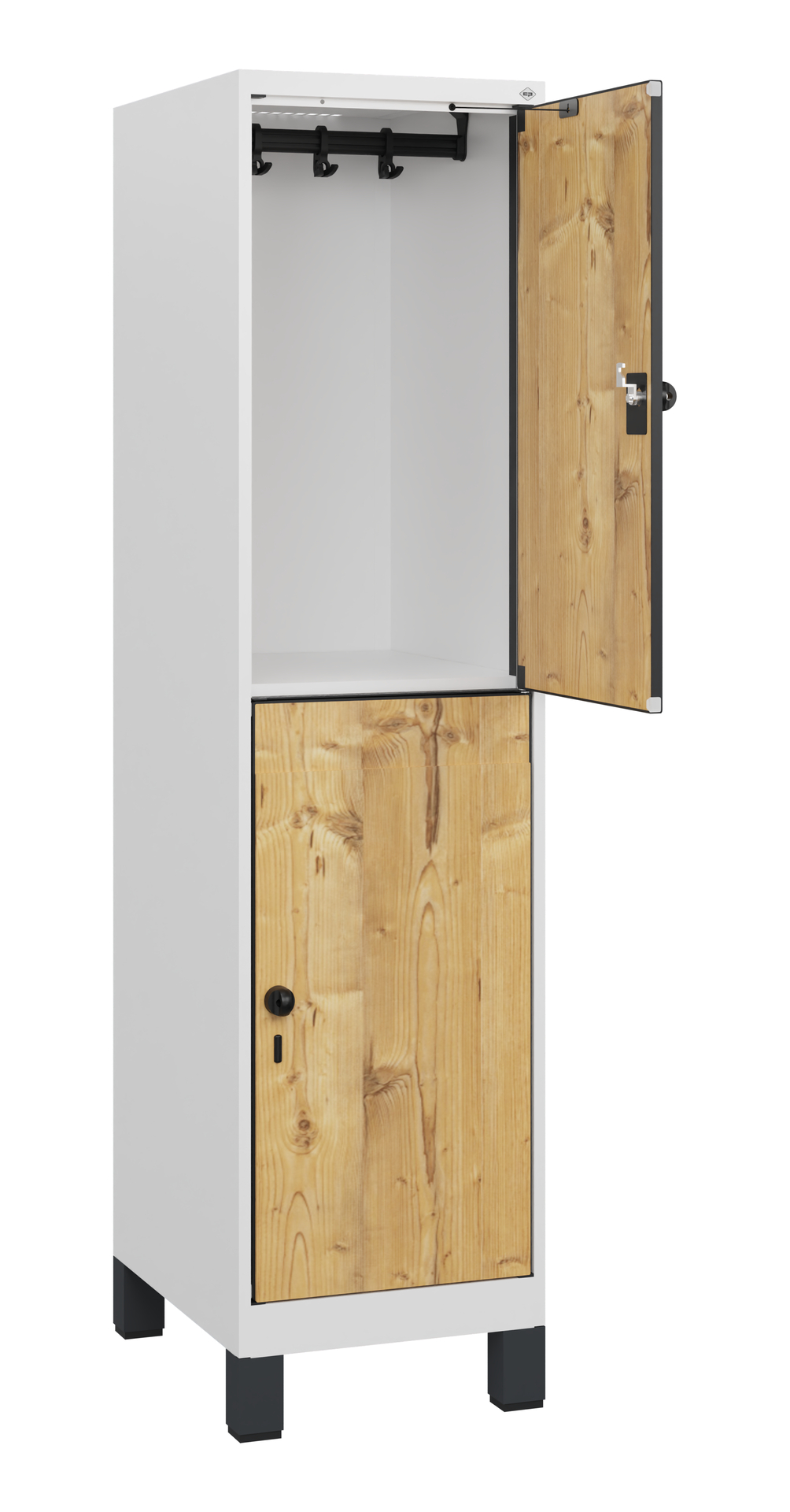 C+P Doppelst�ckiger Schulspind Evolo PLUS, F��e, 2 F�cher, 1630x400x500mm