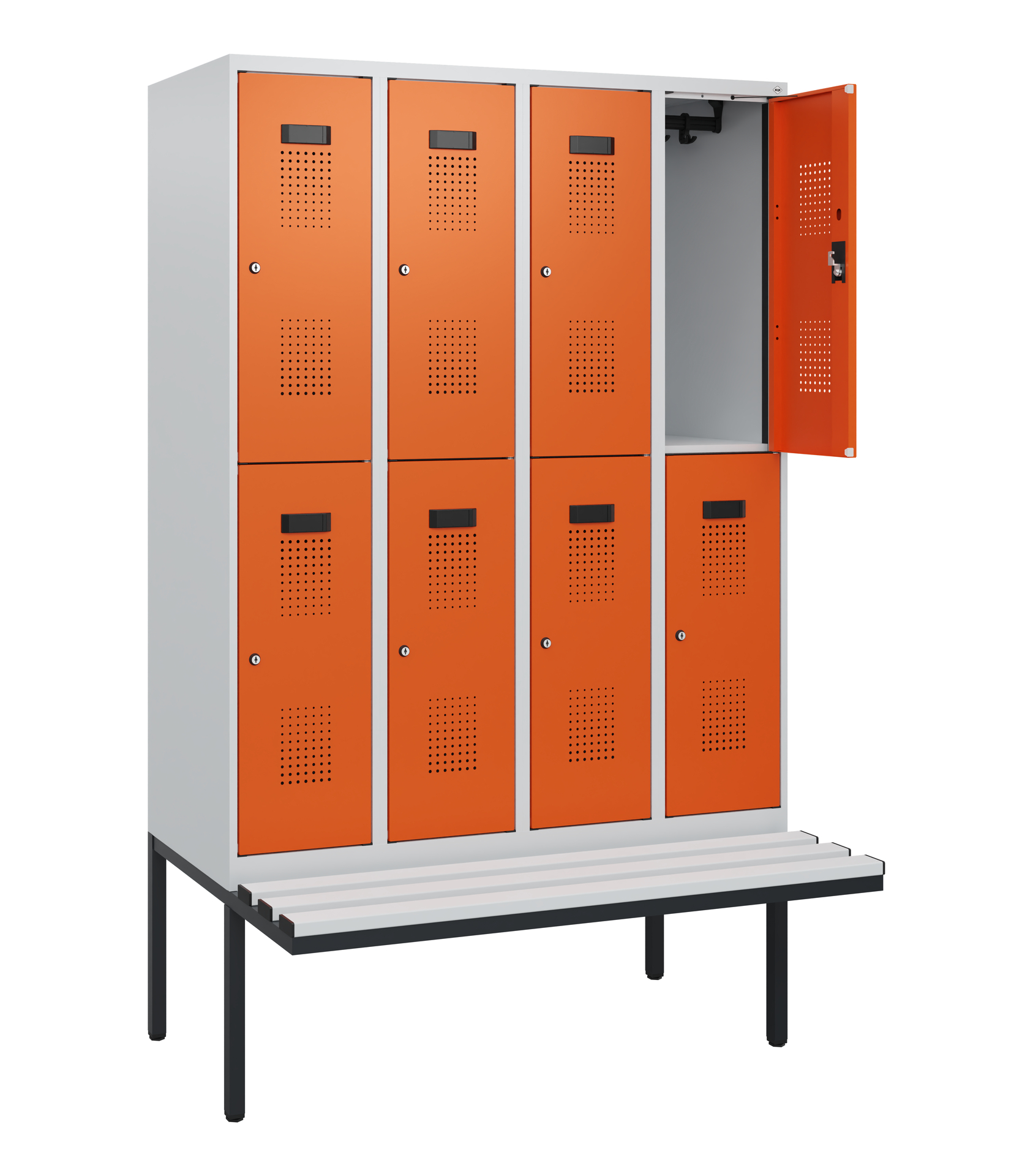 C+P Doppelstock-Spind Evolo PLUS, Bank, 8 Fächer, 