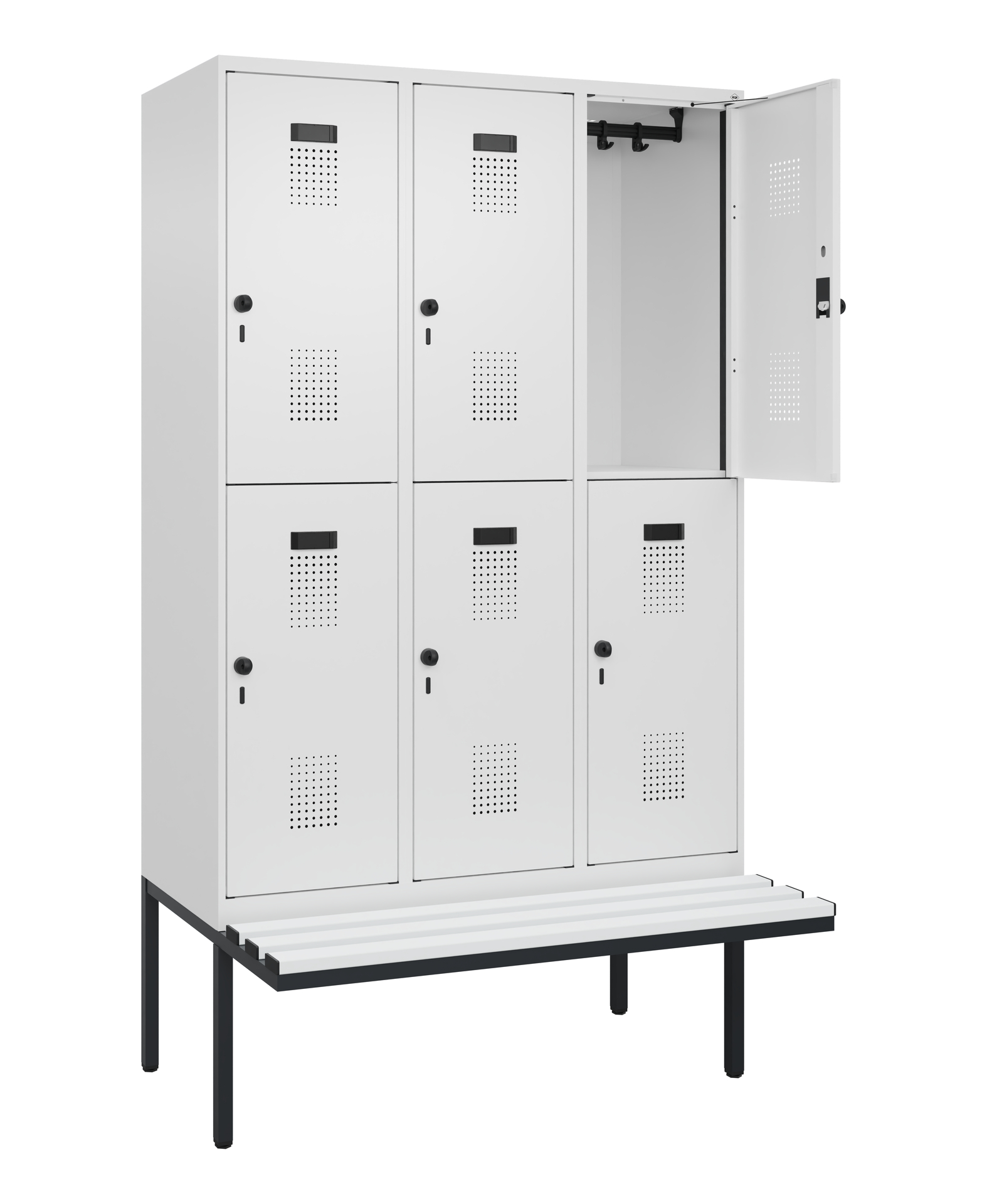 C+P Doppelstock-Spind Evolo PLUS, Bank, 6 Fächer, 