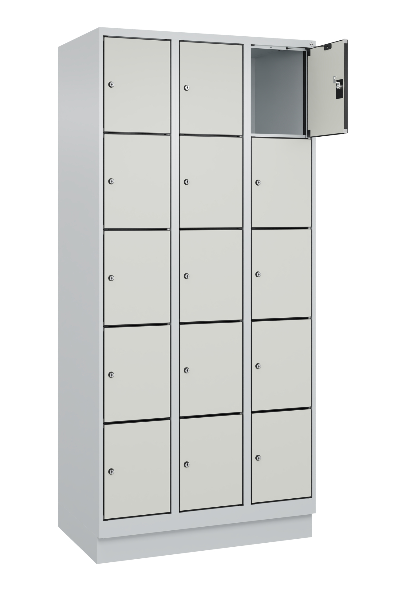 C+P Schlie�fachschrank Evolo PLUS, Sockel, 15 F�cher, 1950x900x500mm