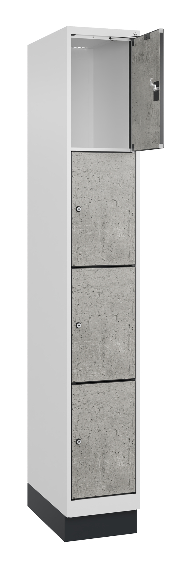 C+P Schlie�fachschrank Evolo PLUS, Sockel, 4 F�cher, 1950x300x500mm