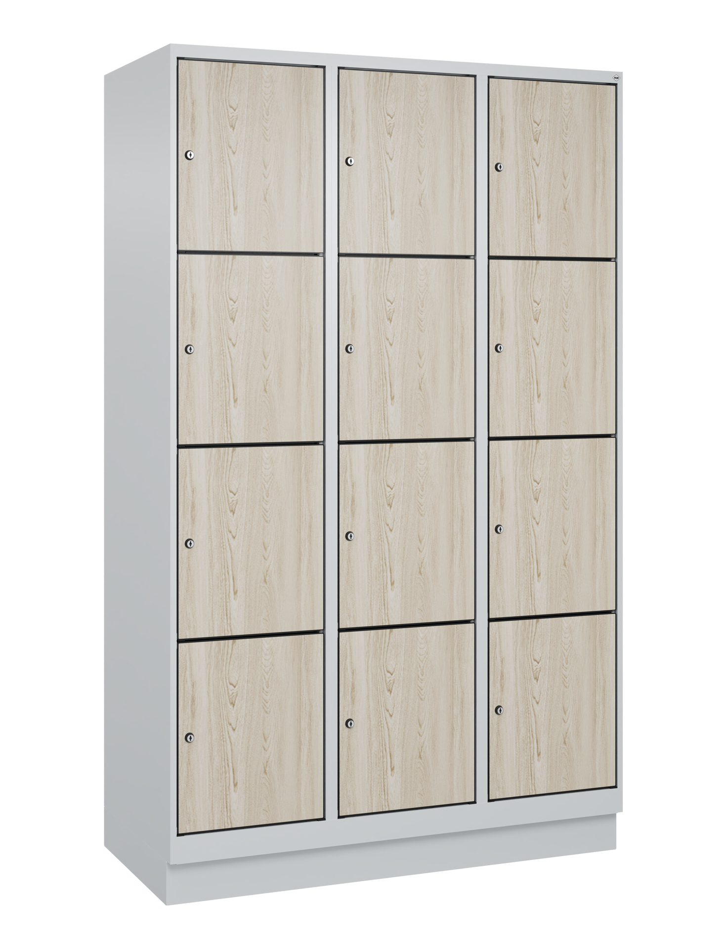 C+P Schlie�fachschrank Evolo PLUS, Sockel, 12 F�cher, 1950x1200x500mm