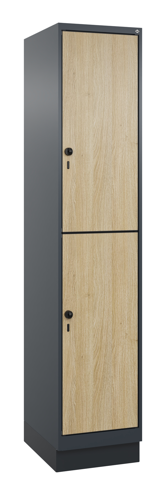 C+P Doppelst�ckiger Spind Evolo PLUS, 2 F�cher, 1950x400x500mm