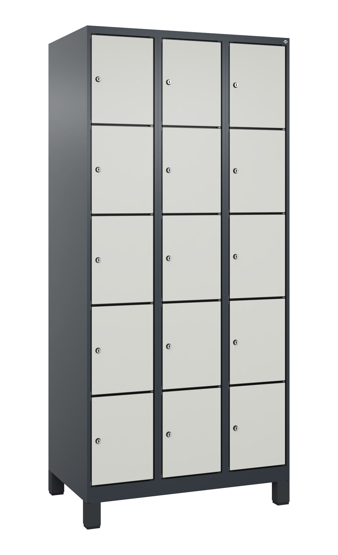 C+P Schlie�fachschrank Evolo PLUS, F��e, 15 F�cher, 1950x900x500mm