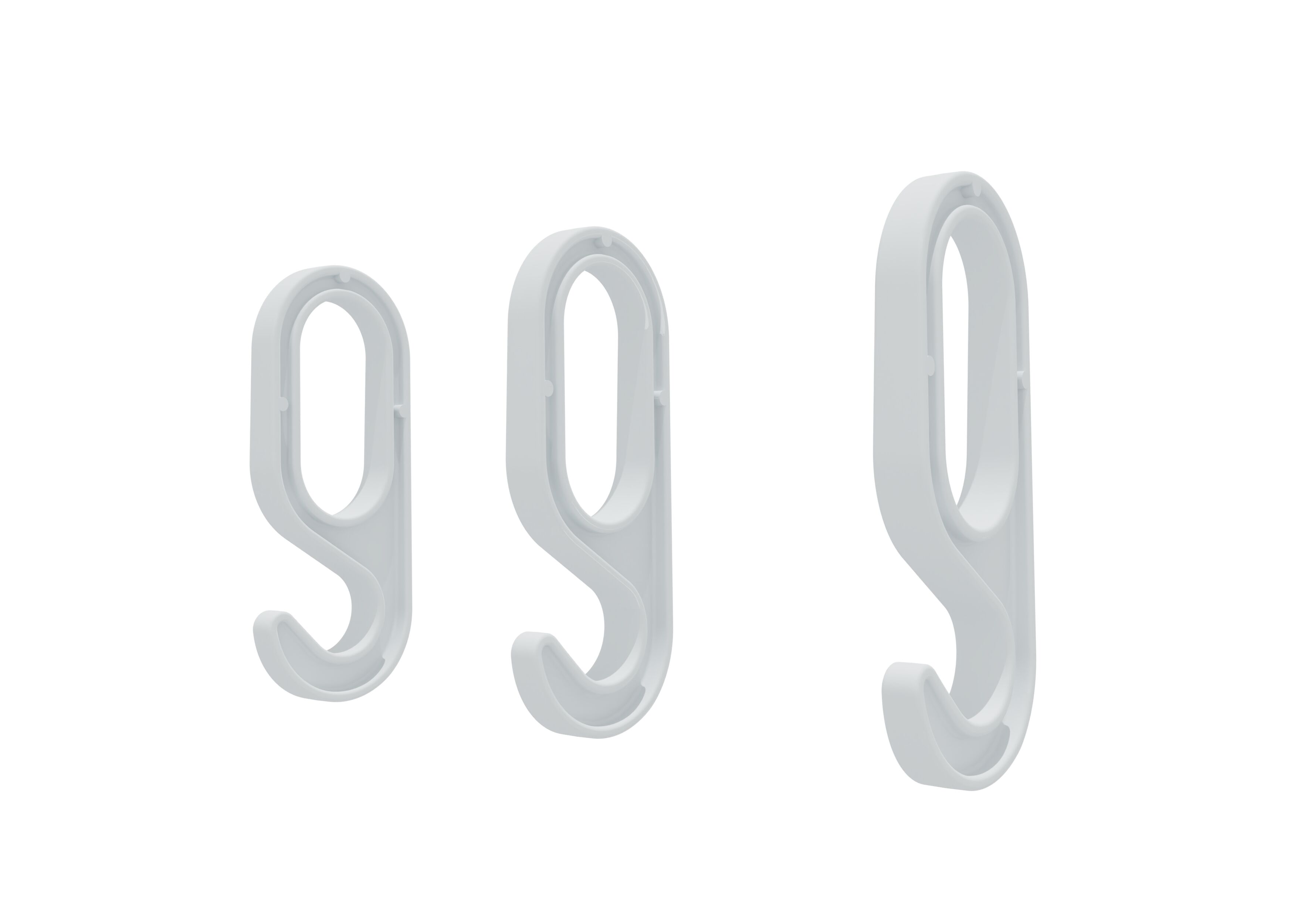 C+P Sliding hooks for changing room rails, anti-rotation, set consisting of 10 pieces