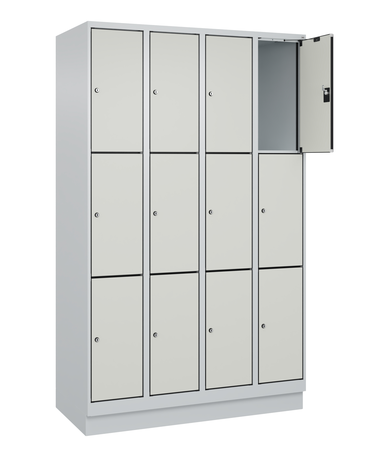 C+P Schlie�fachschrank Evolo PLUS, Sockel, 12 F�cher, 1950x1200x500mm