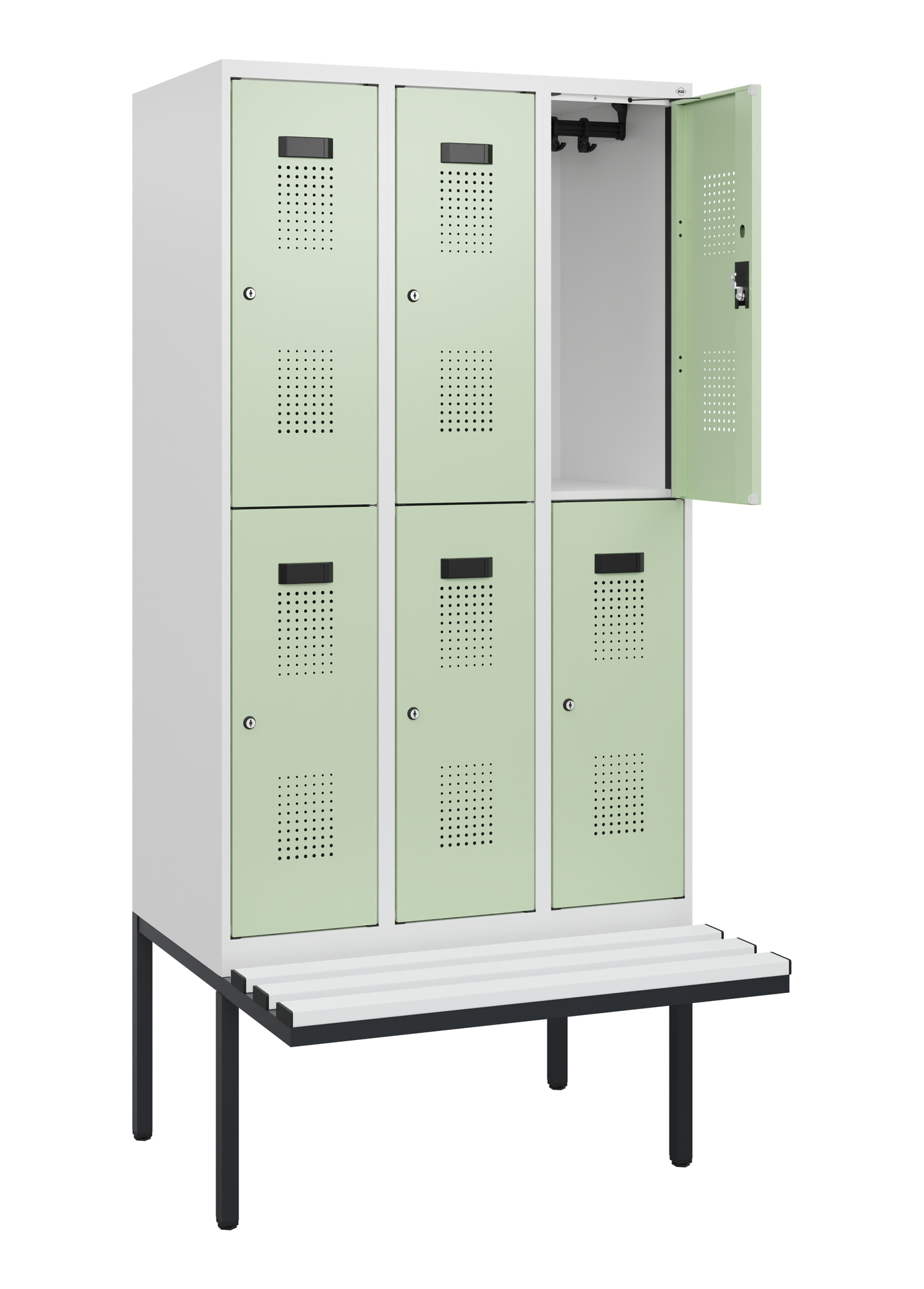 C+P Doppelstock-Spind Evolo PLUS, Bank, 6 Fächer, 