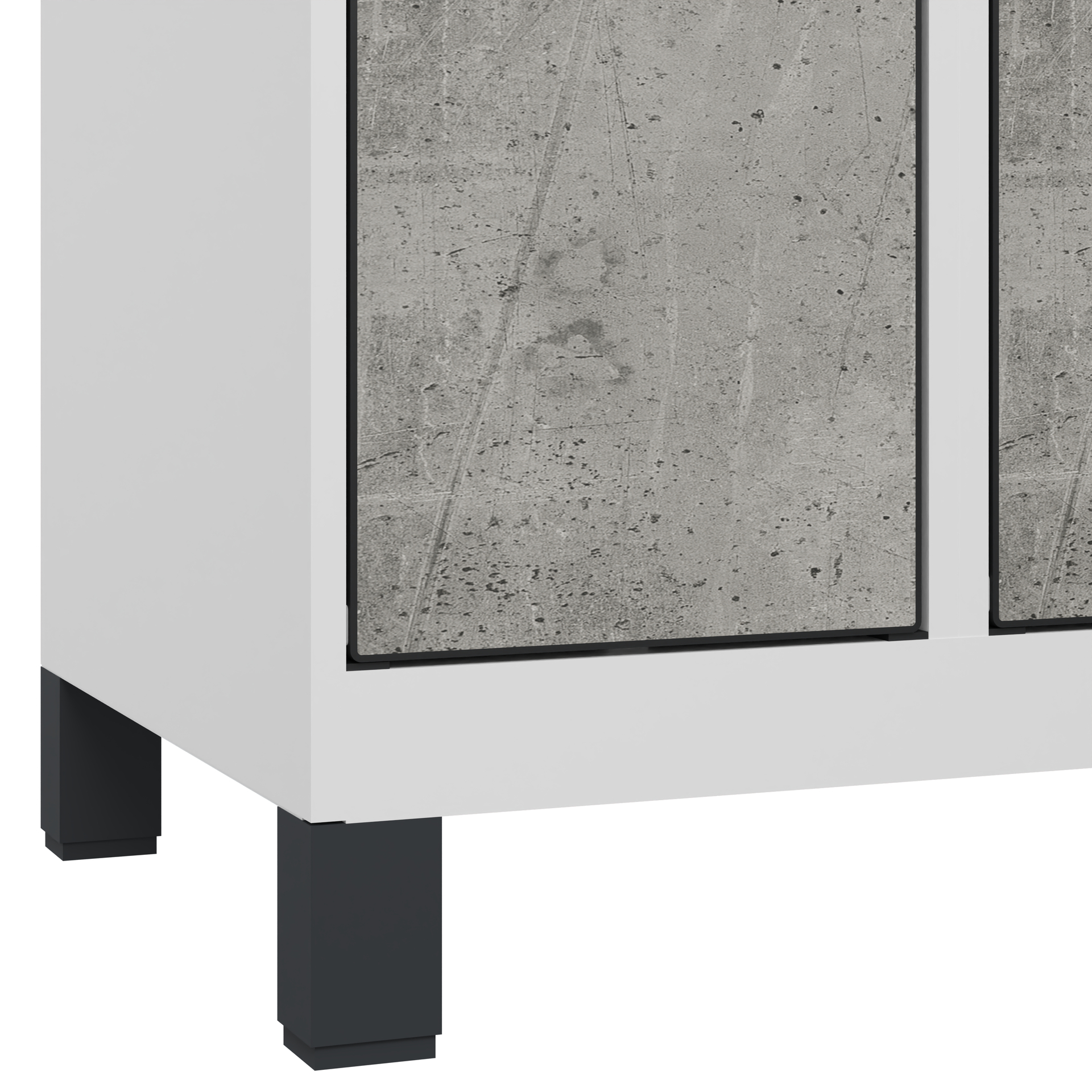 C+P Schwarz-Wei�-Spind Evolo PLUS, F��e, 2 Abteile, 1950x600x500mm